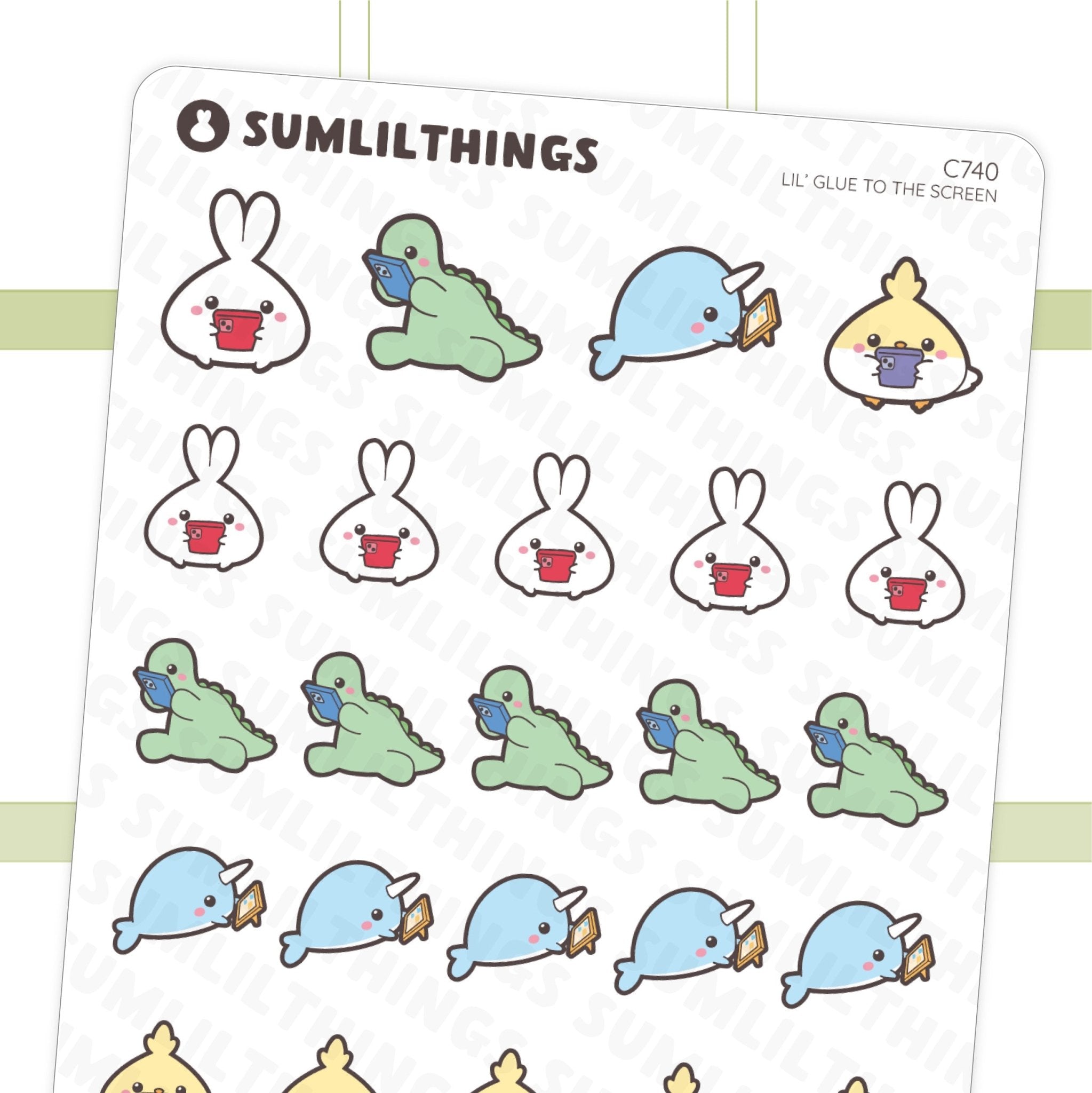 Lil' Glue To The Screen Stickers - SumLilThings