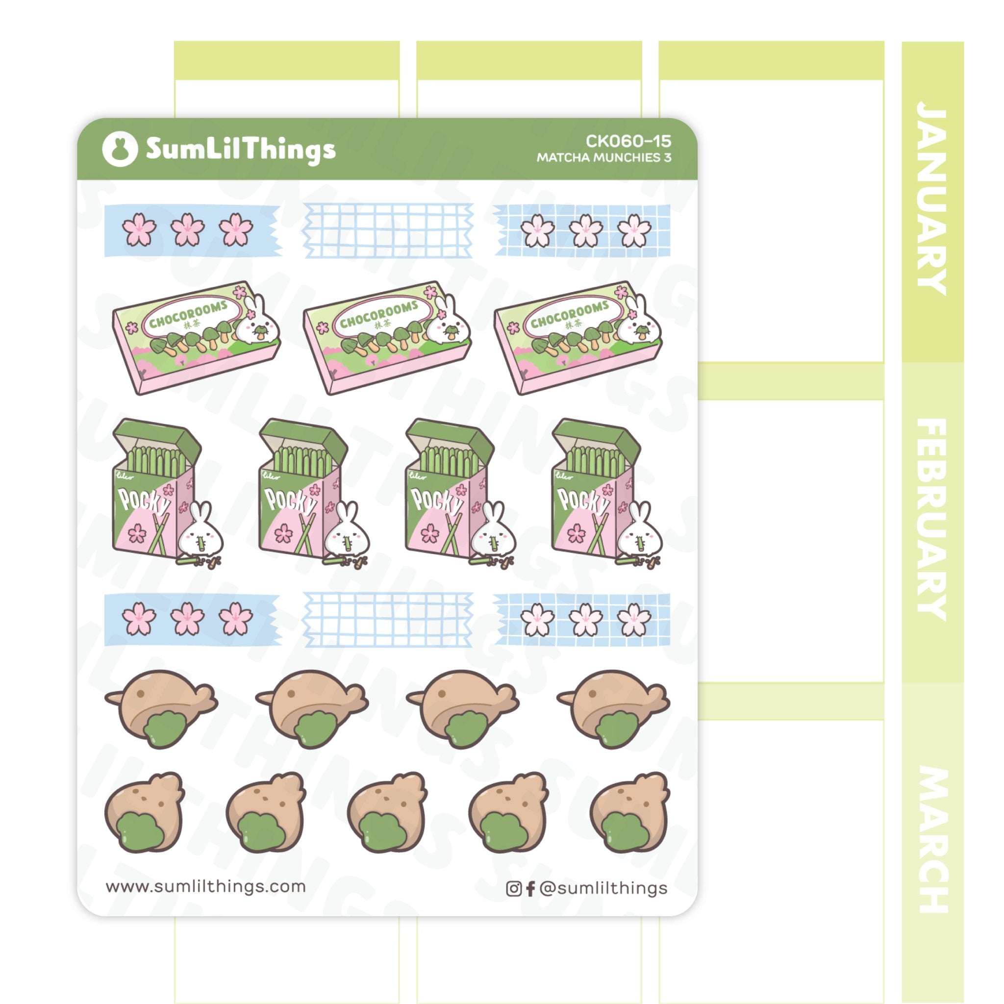 Matcha Munchies Chocorooms & Pocky Stickers - SumLilThings