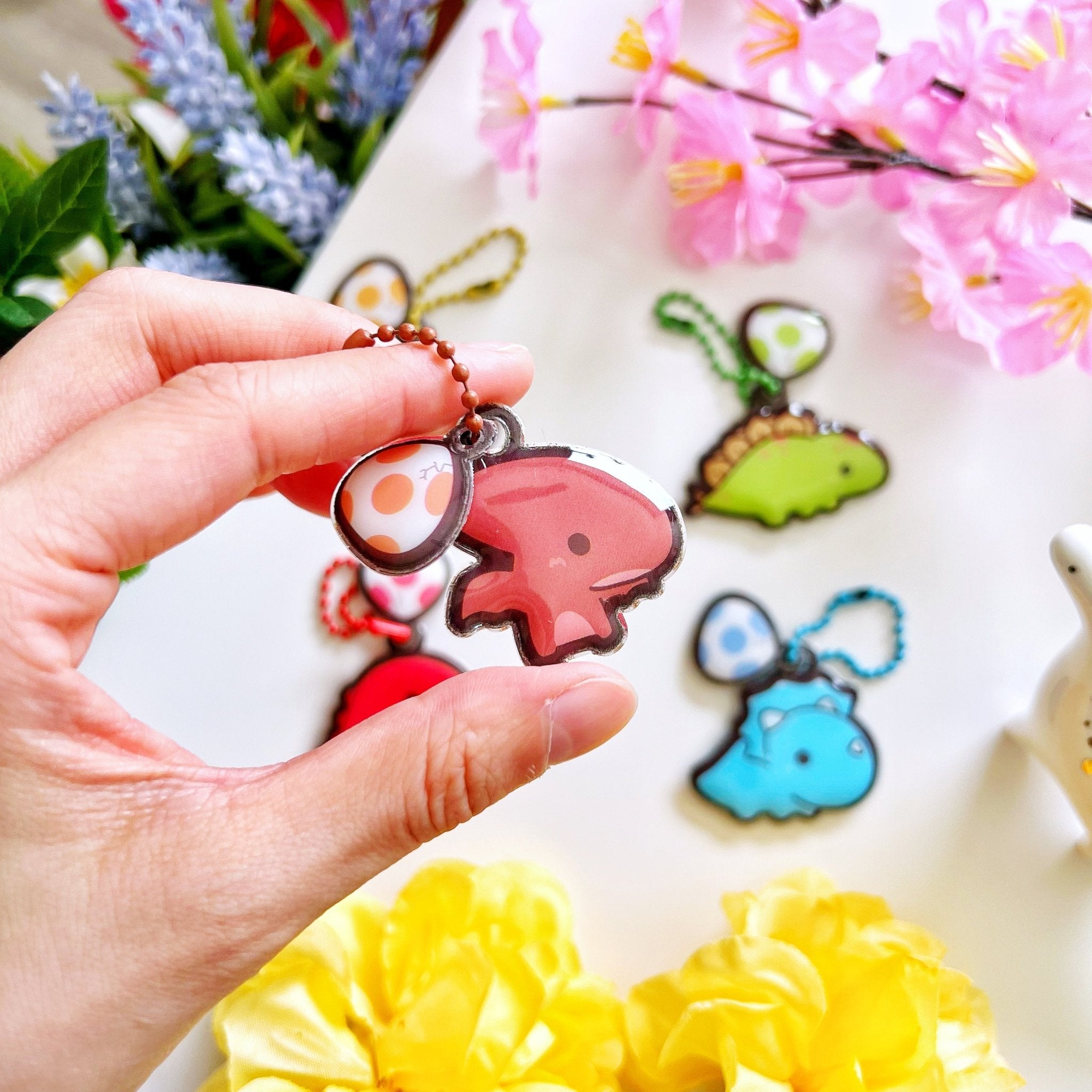 Puffy Keychain - Baby Dinos (Set of 5) - SumLilThings