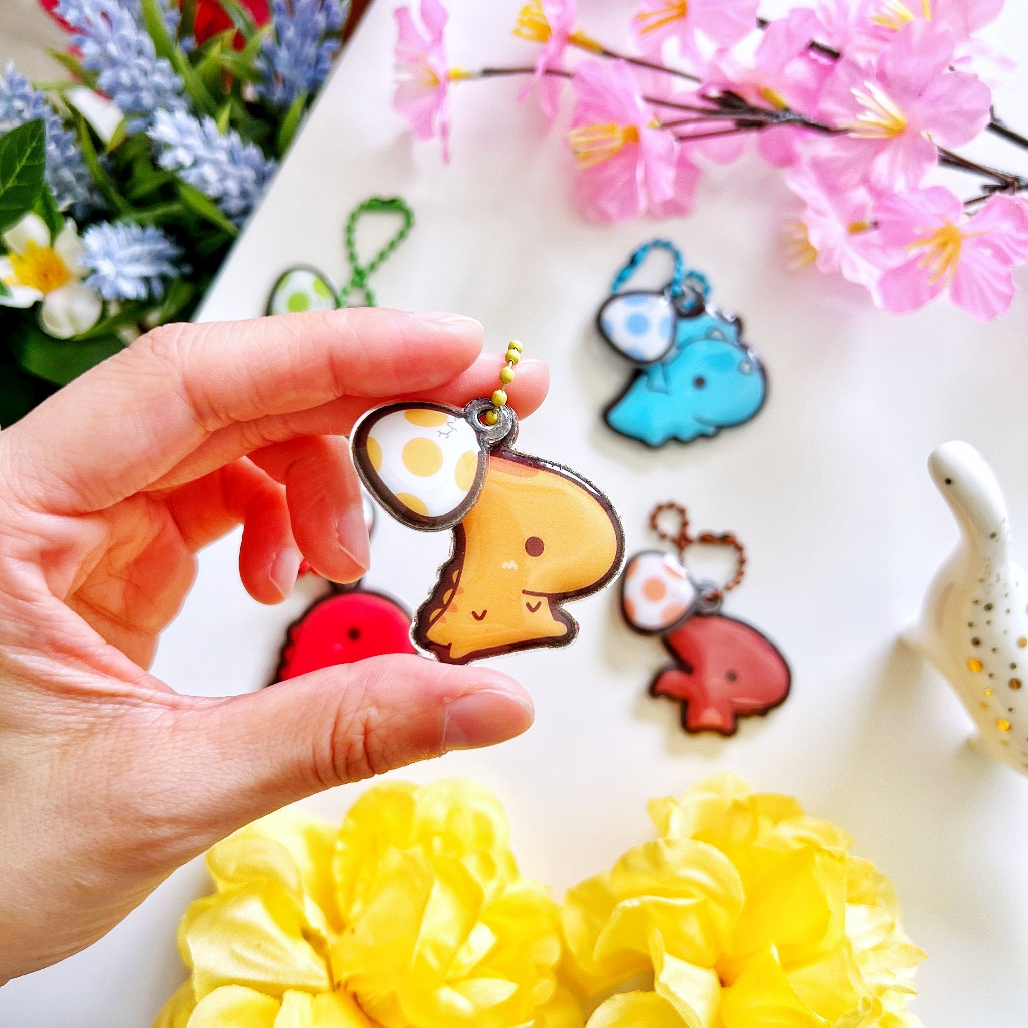 Puffy Keychain - Baby Dinos (Set of 5) - SumLilThings