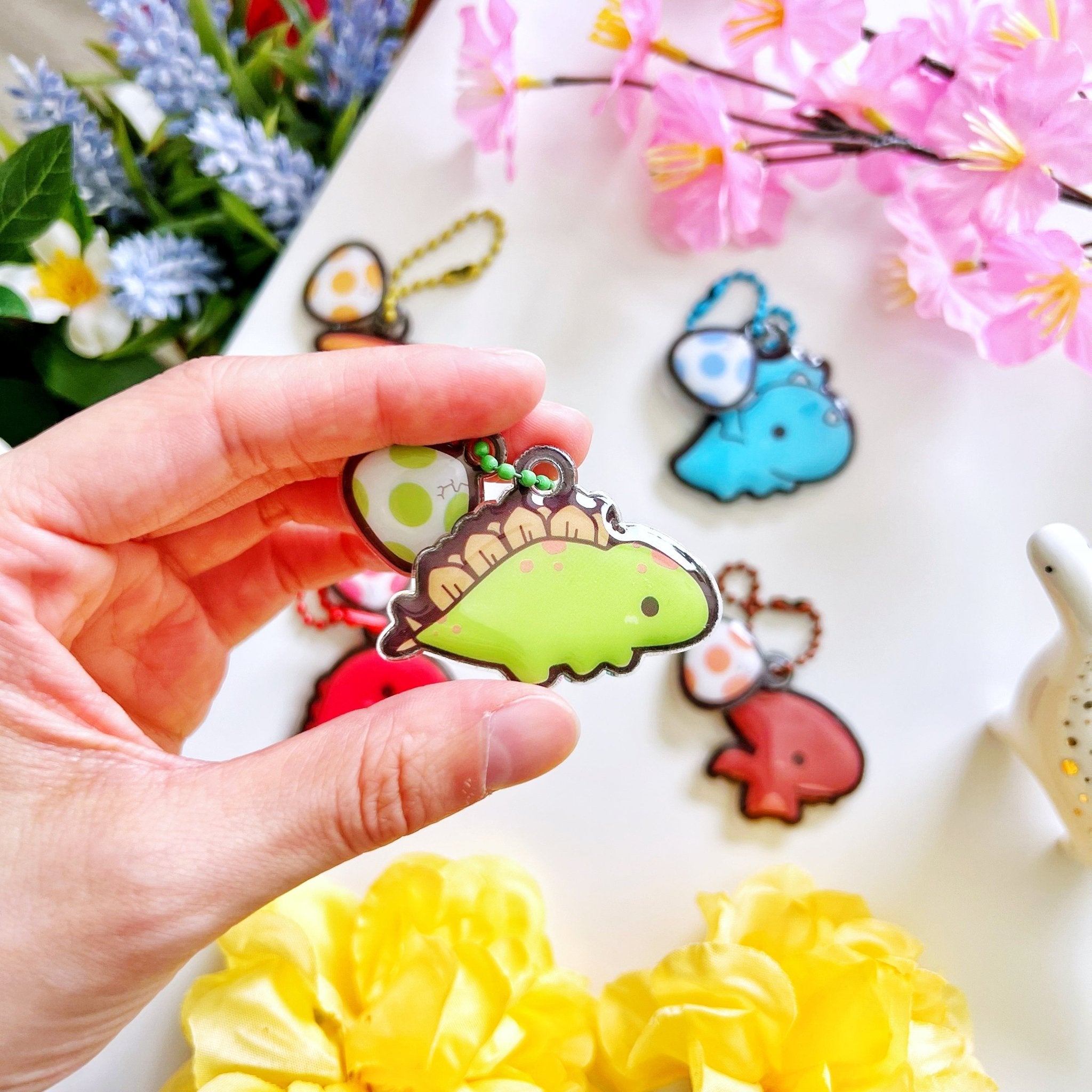 Puffy Keychain - Baby Dinos (Set of 5) - SumLilThings