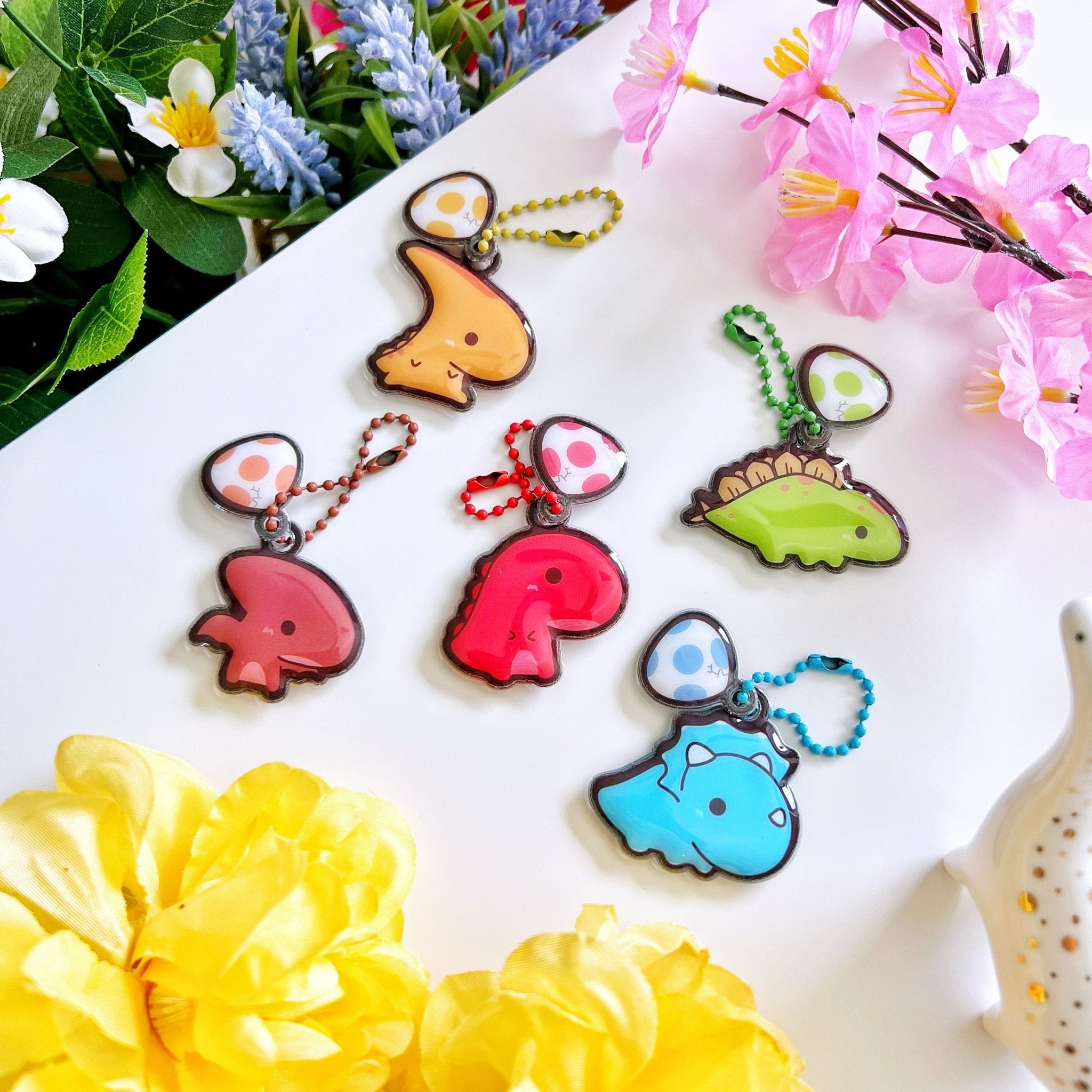 Puffy Keychain - Baby Dinos (Set of 5) - SumLilThings
