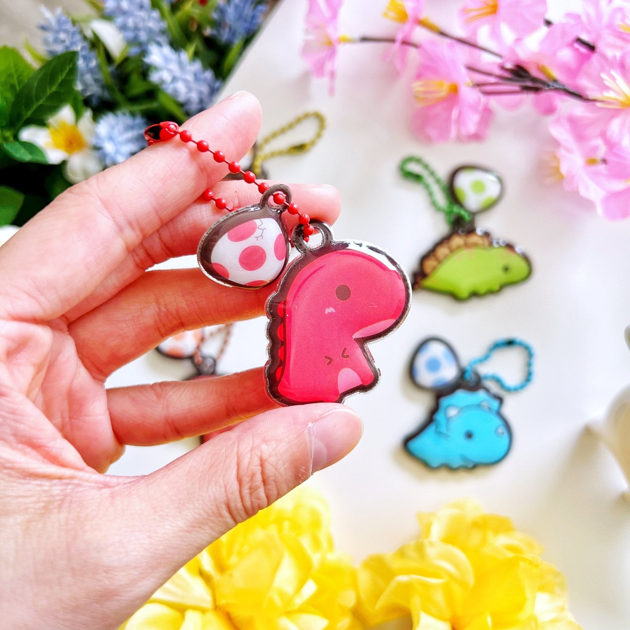 Puffy Keychain - TRex - SumLilThings