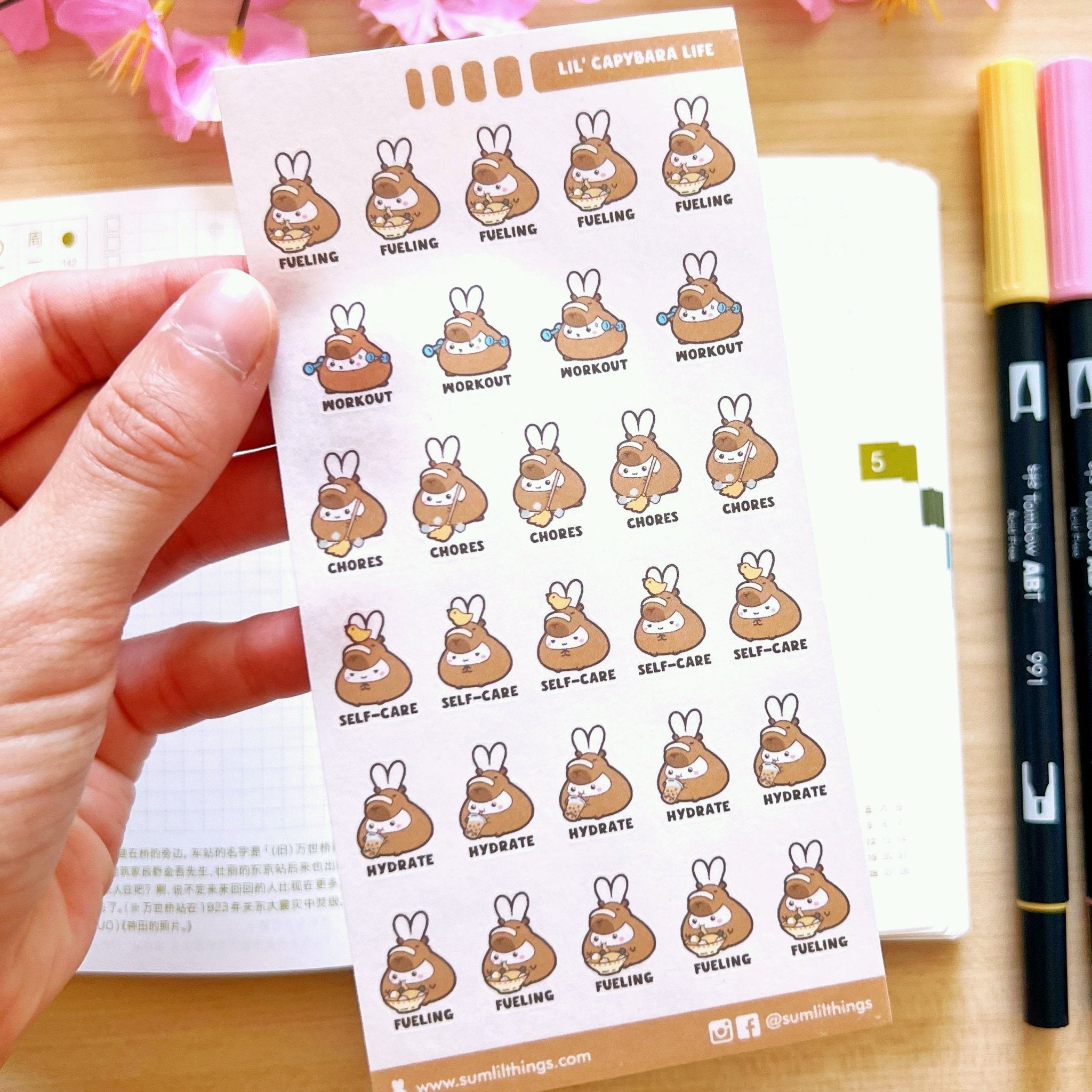 Seal Sticker - Lil' Capybara Life - Washi - SumLilThings