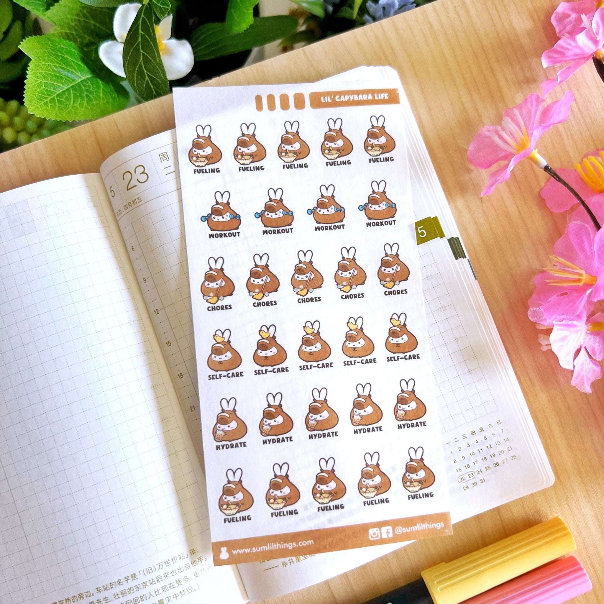 Seal Sticker - Lil' Capybara Life - Washi - SumLilThings