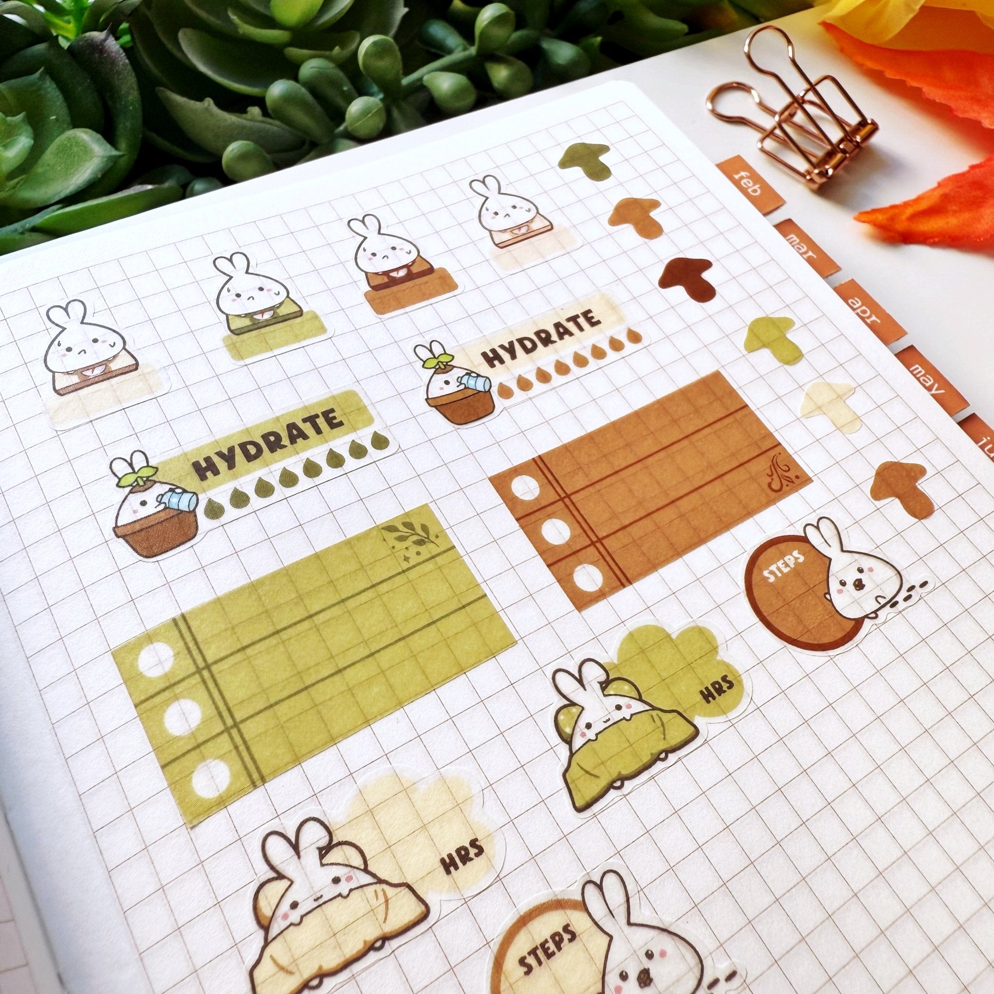 Seal Sticker - Lil' Healthy Habits (Forest Color) - Washi - SumLilThings