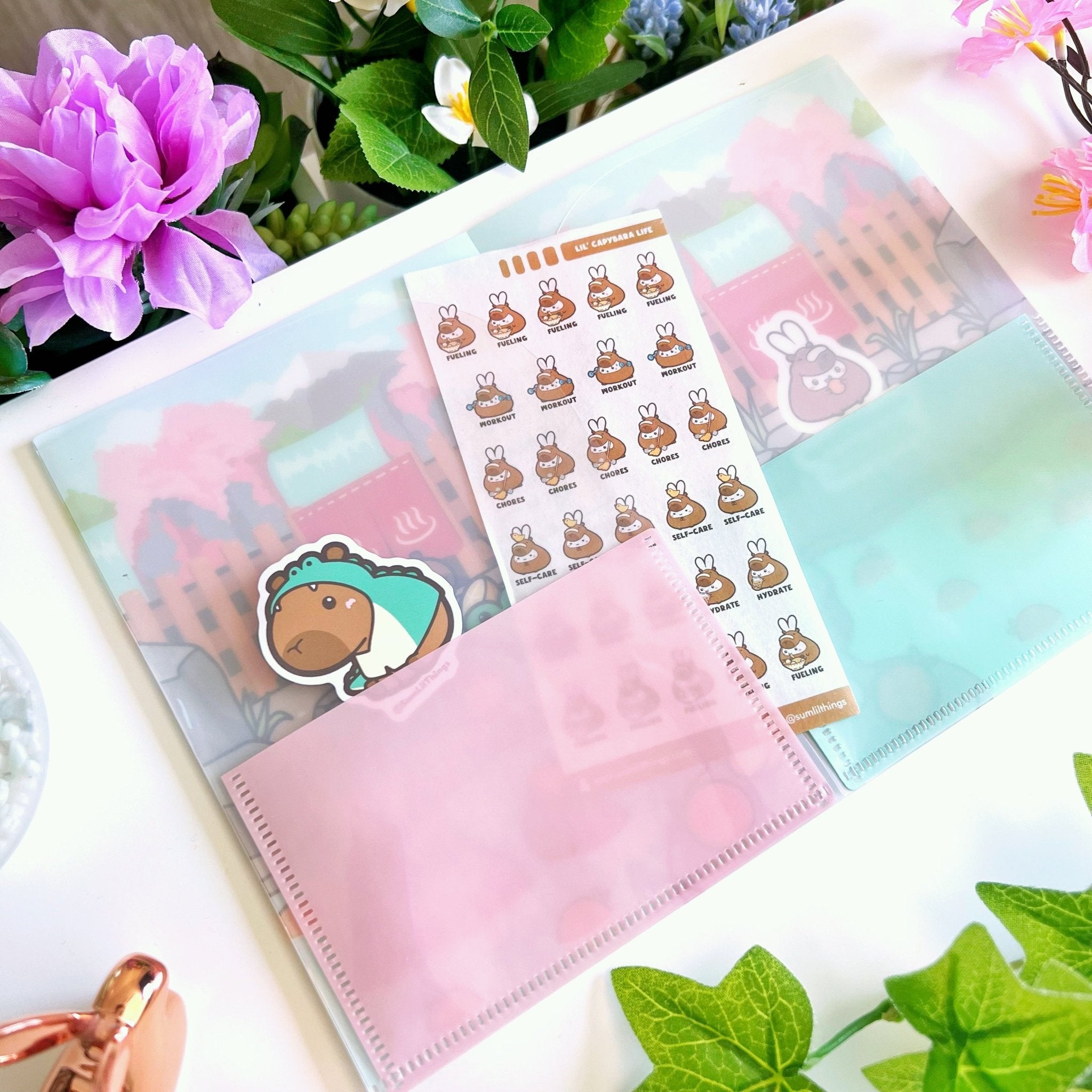 Sticker Folder - Be Capy & Chill (B6 Size) - SumLilThings