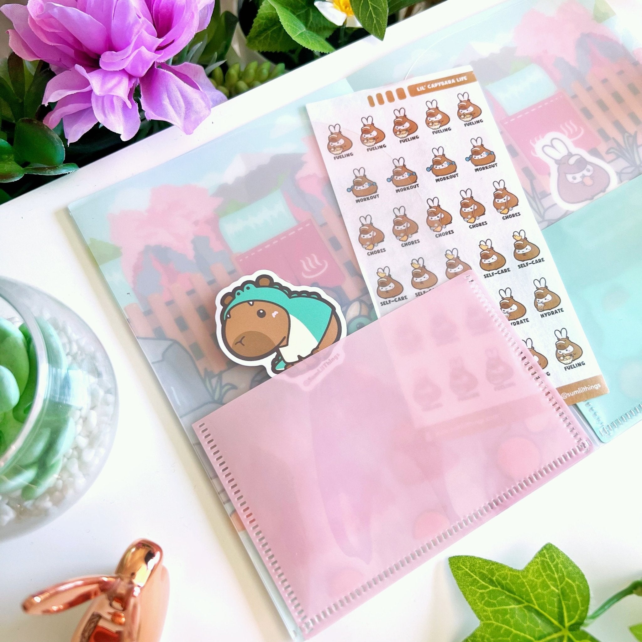 Sticker Folder - Be Capy & Chill (B6 Size) - SumLilThings