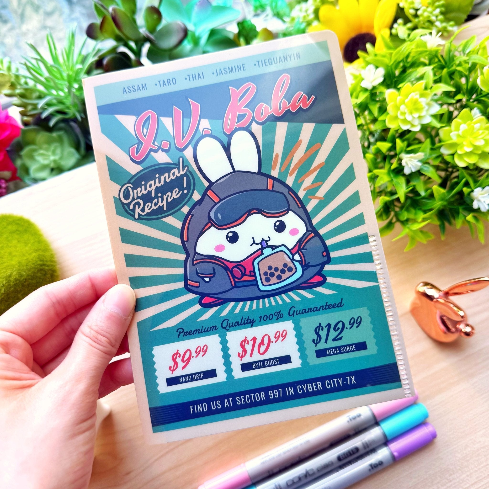 Sticker Folder - IV Boba Menu (B6 Size) - SumLilThings