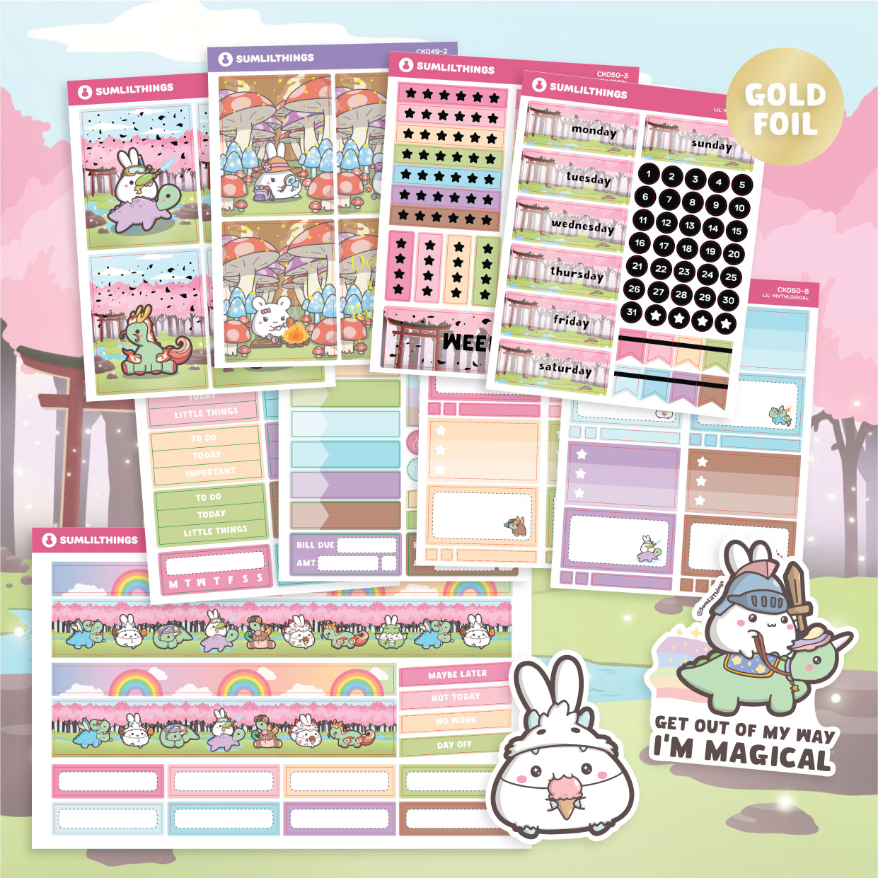 SumLilThings Sept 2023 Mini Vertical Sticker Subscription