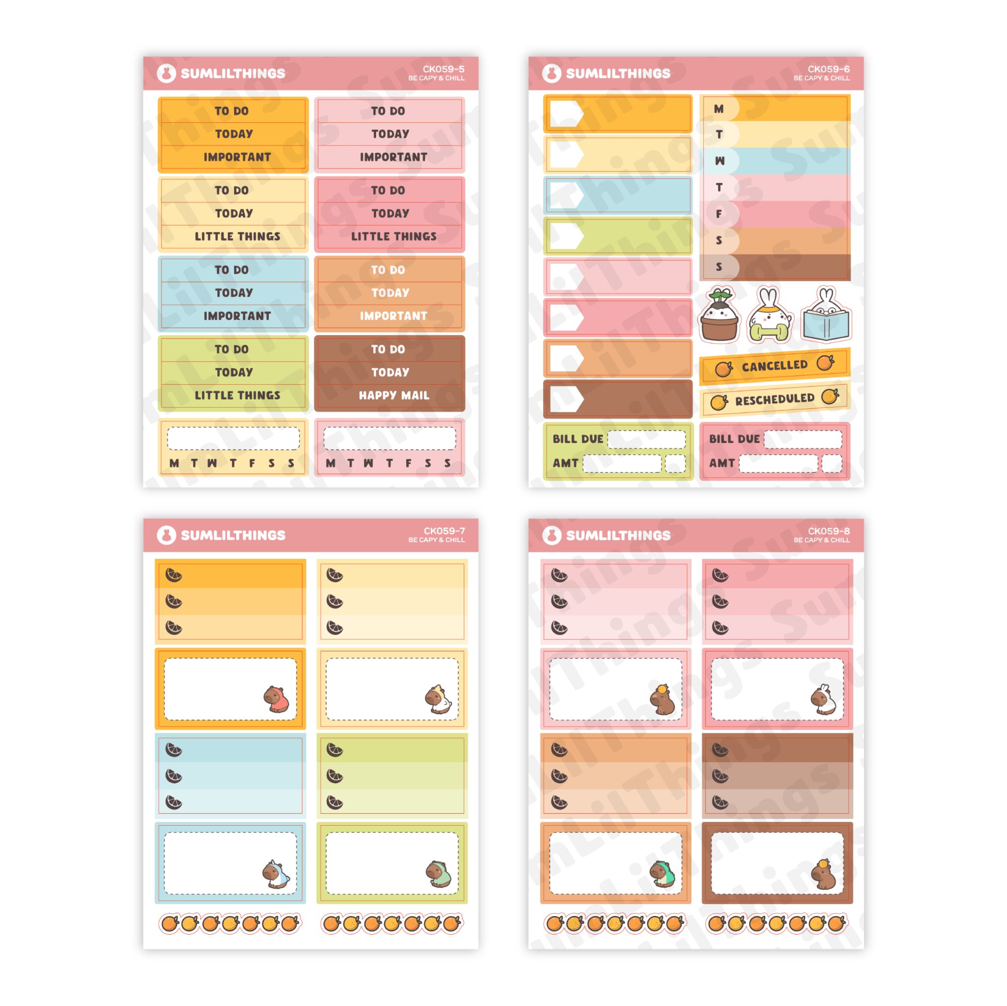 Vertical Kit - Be Capy & Chill (10 Pages) - Holo Gold - SumLilThings