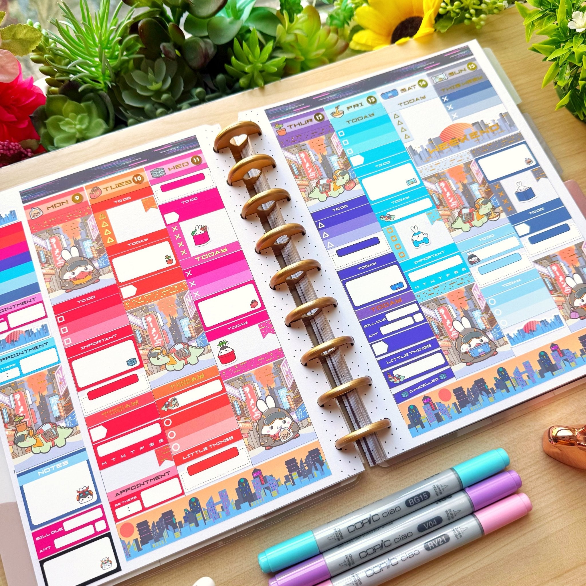 Vertical Kit - Lil' Cyber City (10 Pages) - Holo Gold Foil - SumLilThings