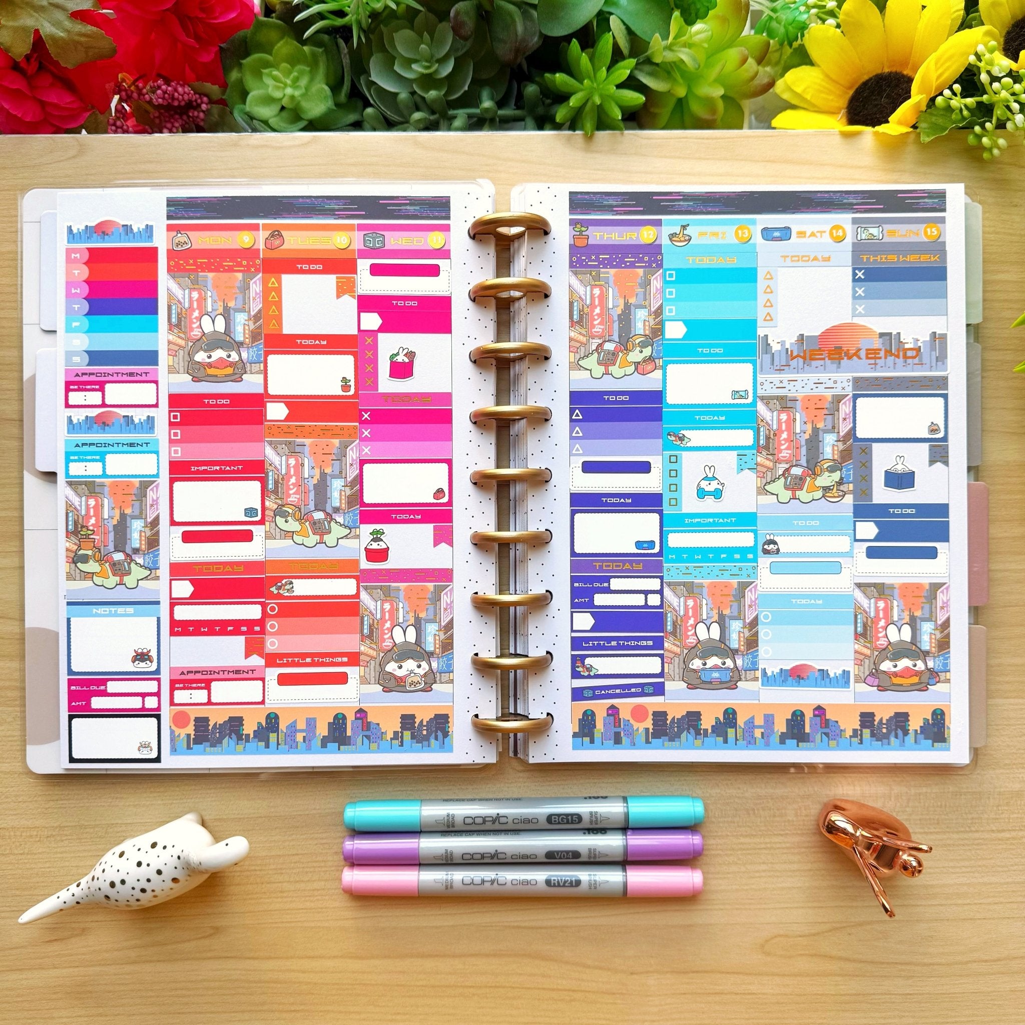 Vertical Kit - Lil' Cyber City (10 Pages) - Holo Gold Foil - SumLilThings