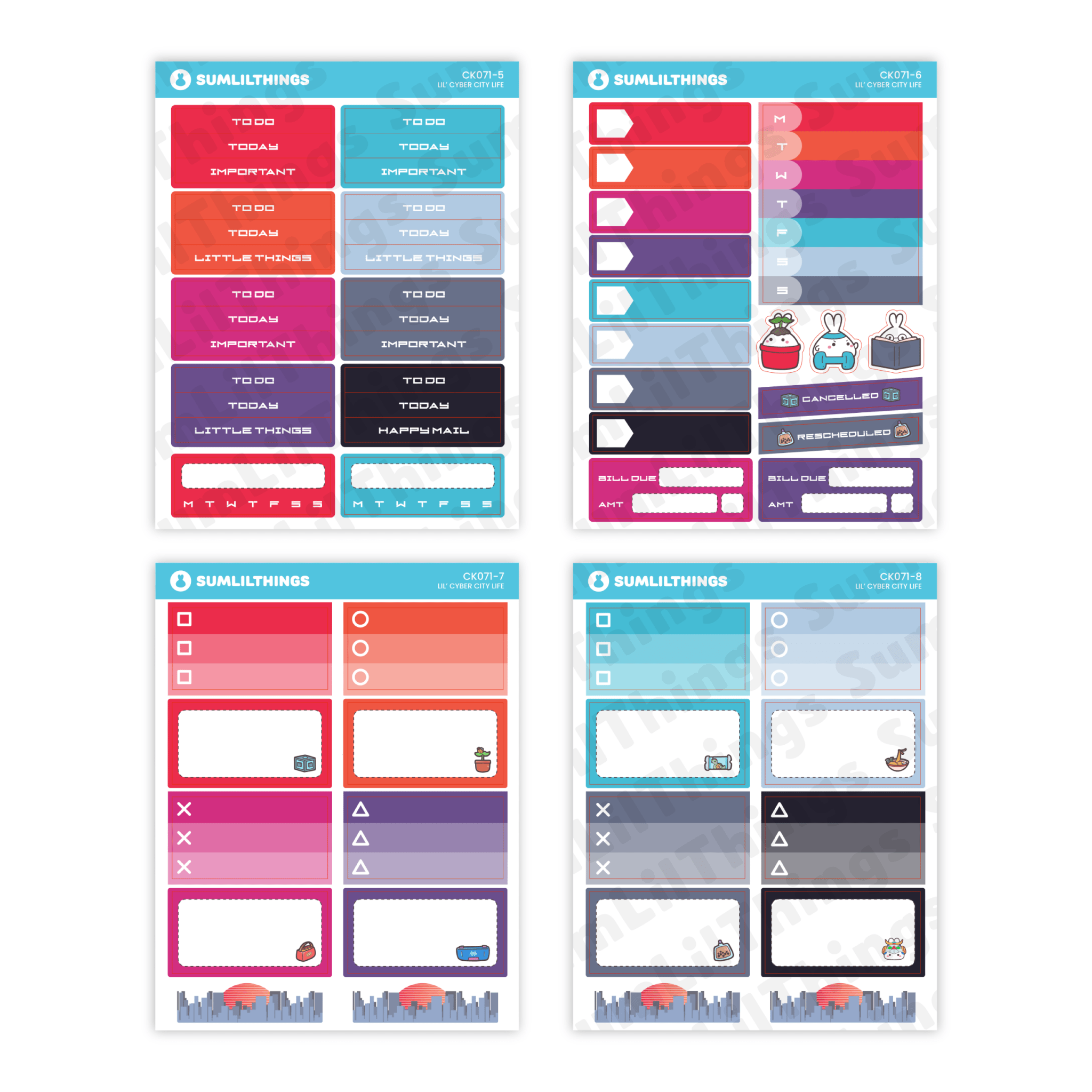 Vertical Kit - Lil' Cyber City (10 Pages) - Holo Gold Foil - SumLilThings