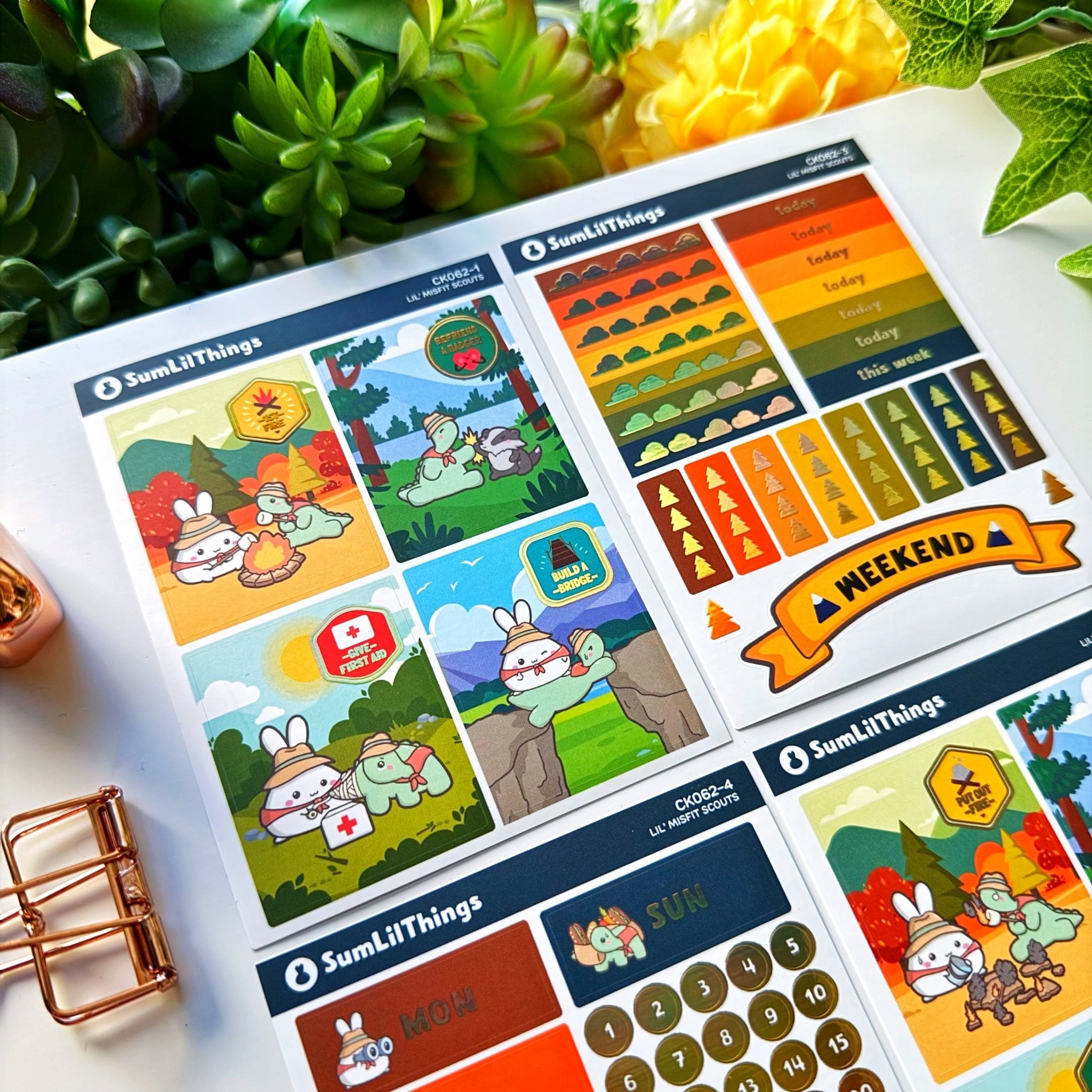 Vertical Kit - Lil' Misfit Camp (10 Pages) - Holo Gold - SumLilThings