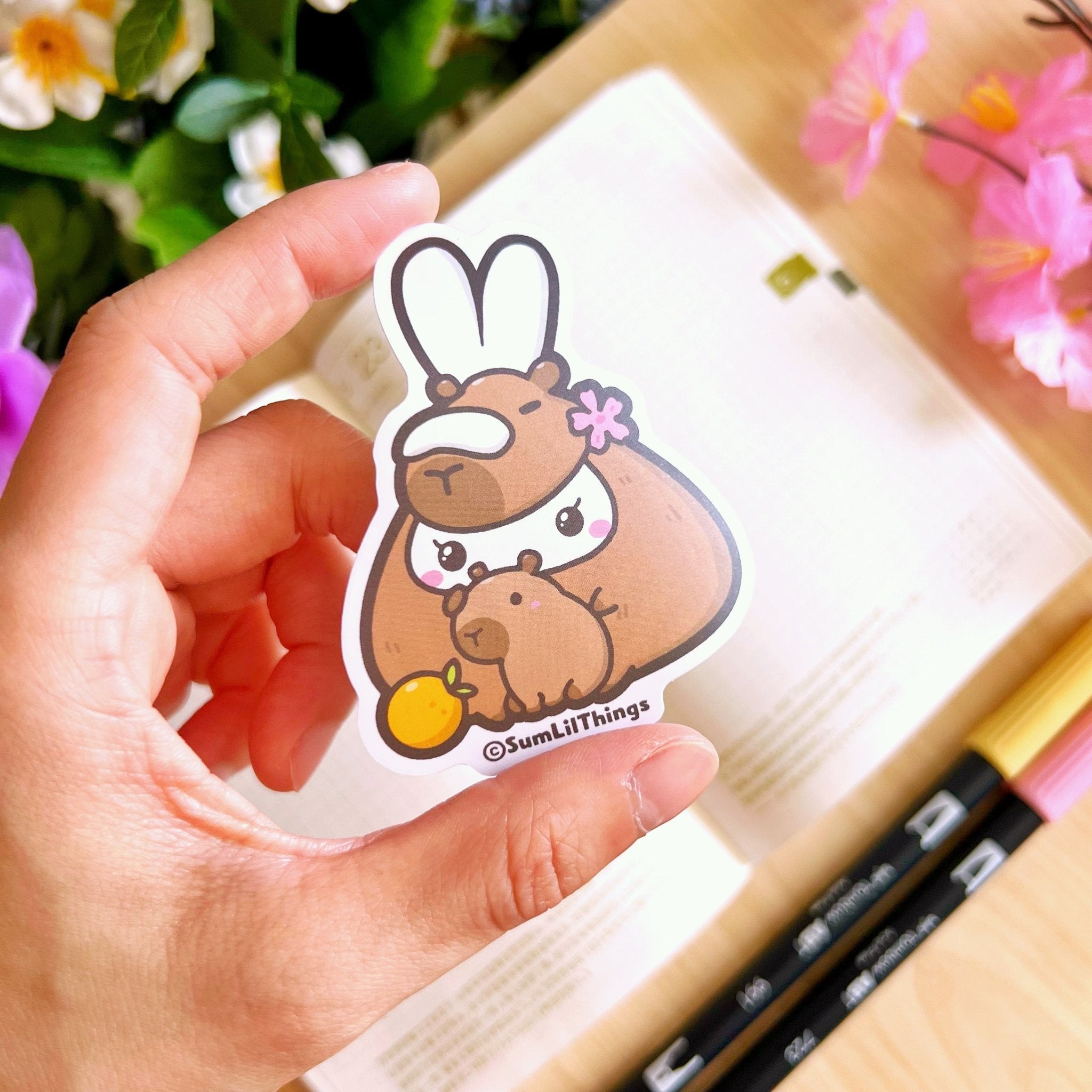 Vinyl Sticker - Mimi with Capybara - SumLilThings