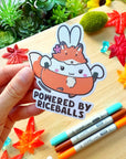 Vinyl Sticker - Powered By Riceballs - SumLilThings