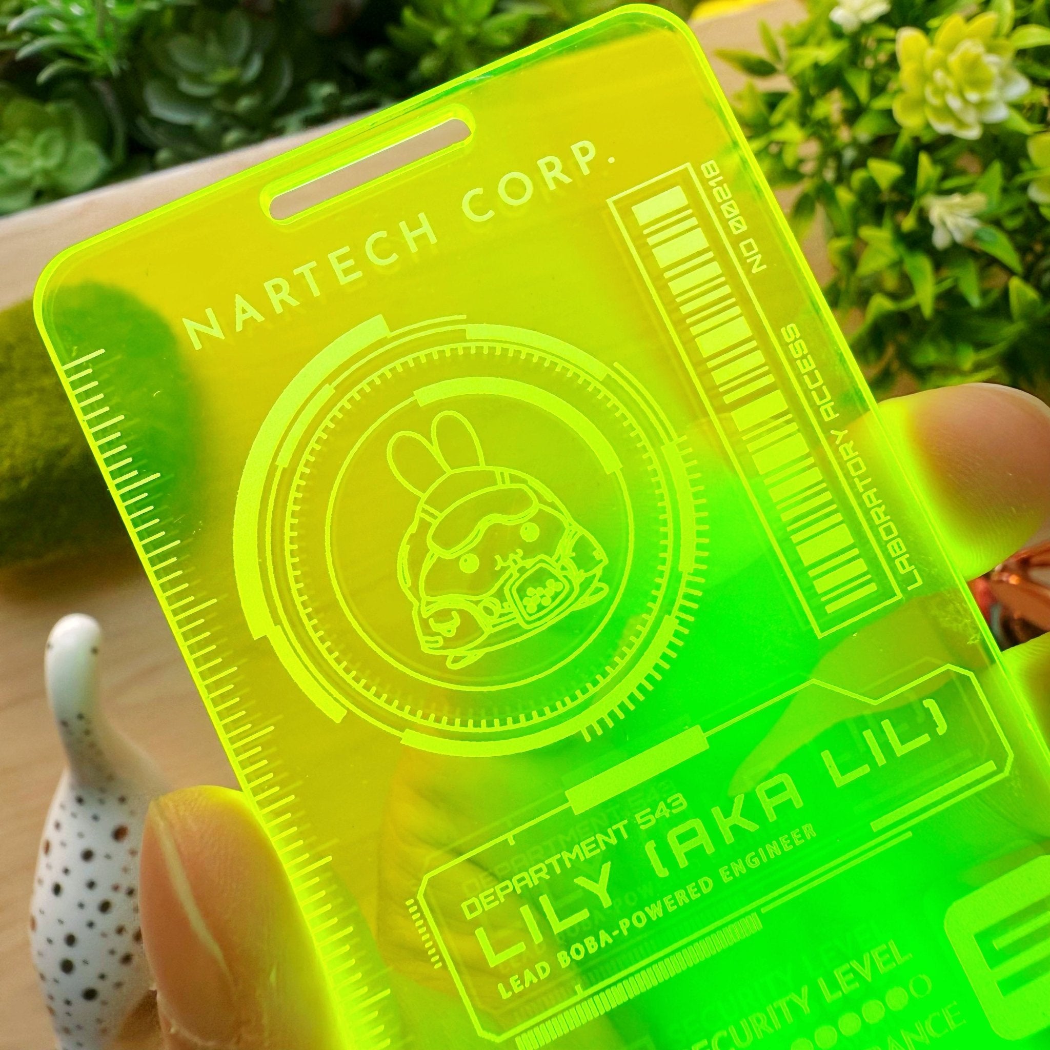 Washi Cutter - Lil's Cyber ID Card (Acrylic) - Blacklight Reactive - SumLilThings
