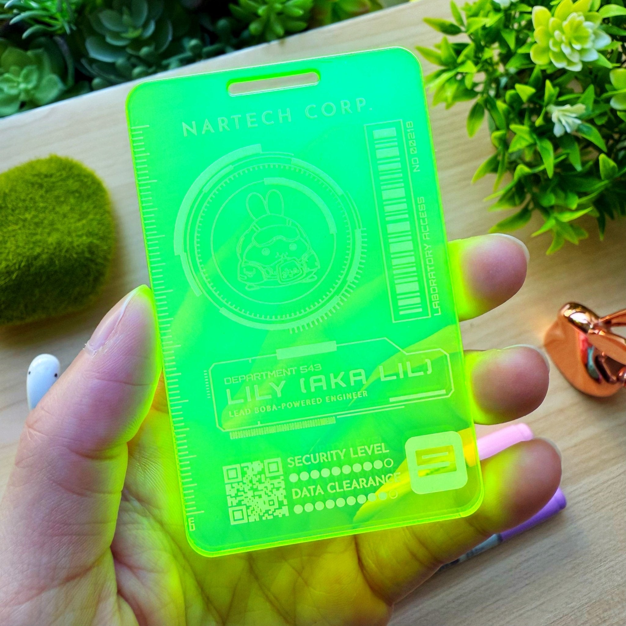 Washi Cutter - Lil's Cyber ID Card (Acrylic) - Blacklight Reactive - SumLilThings