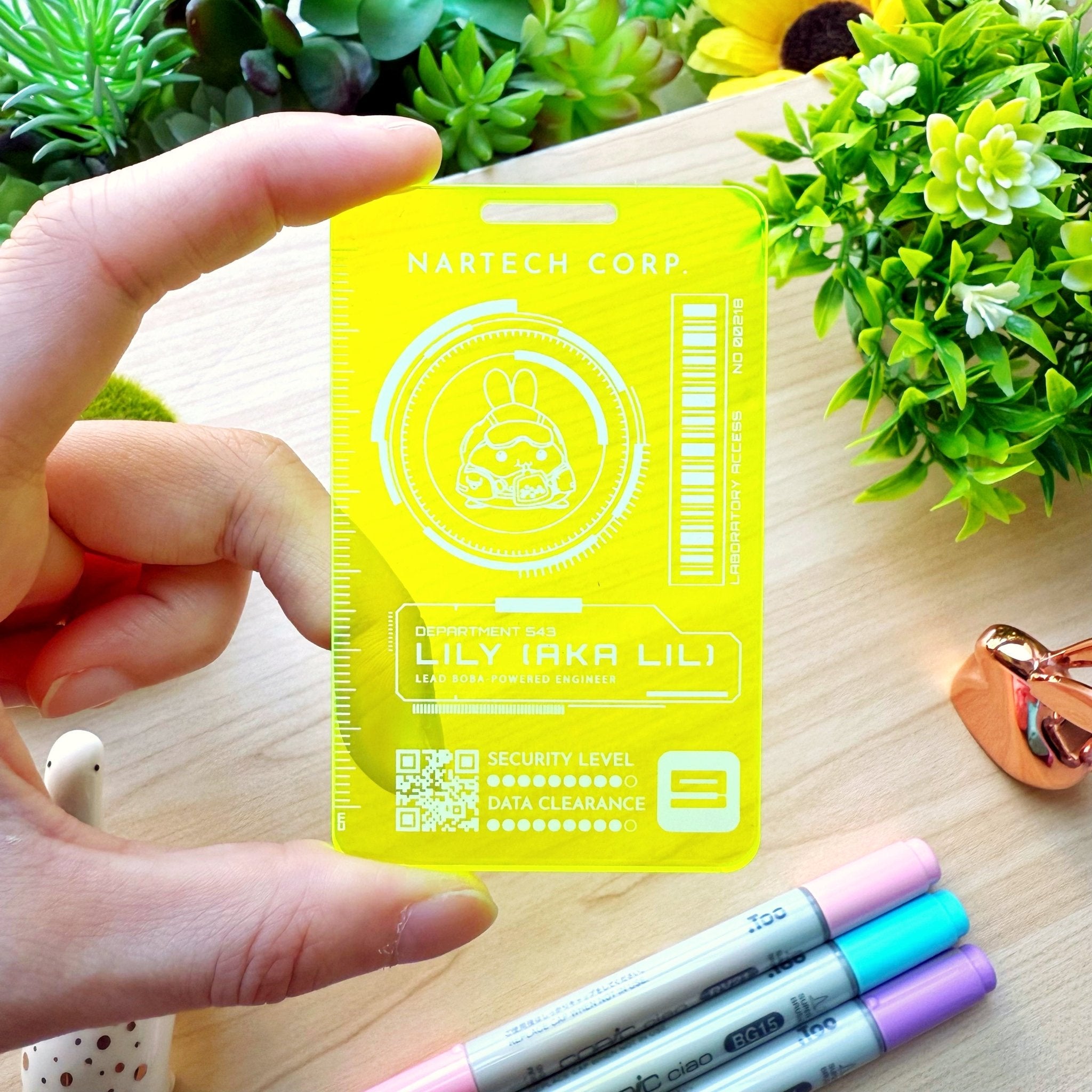 Washi Cutter - Lil's Cyber ID Card (Acrylic) - Blacklight Reactive - SumLilThings