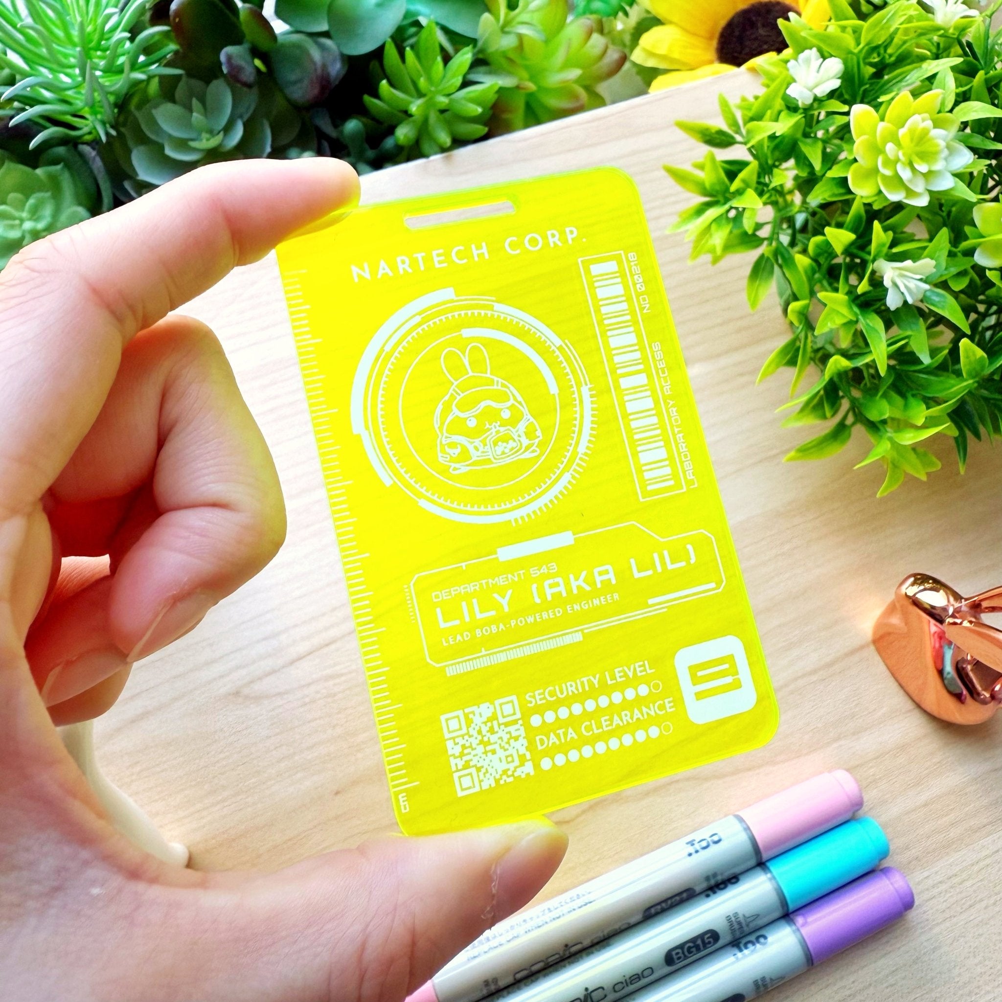 Washi Cutter - Lil's Cyber ID Card (Acrylic) - Blacklight Reactive - SumLilThings