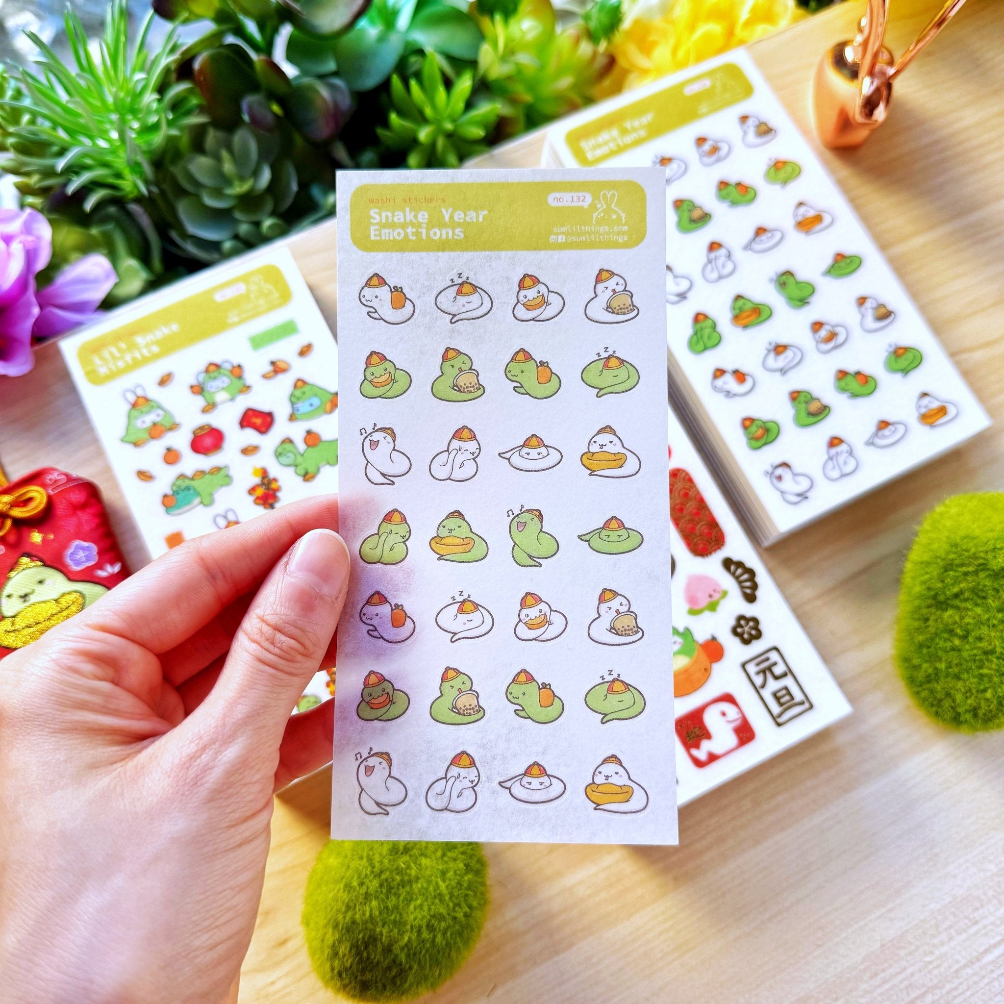 Washi Sticker - Snake Year Emotions - SumLilThings