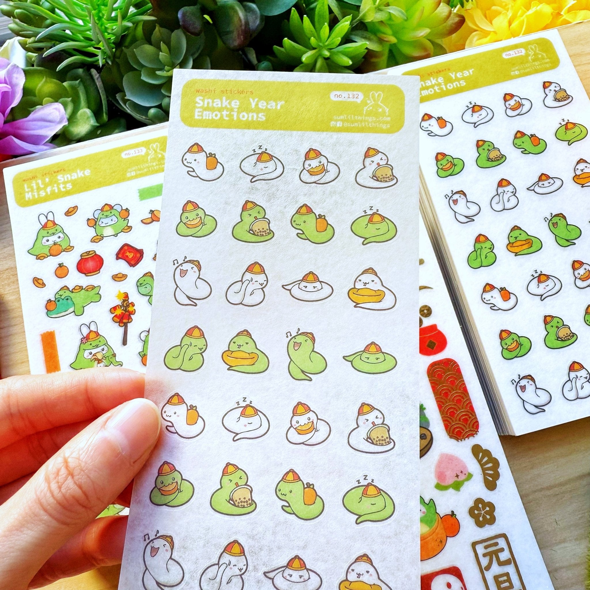 Washi Sticker - Snake Year Emotions - SumLilThings