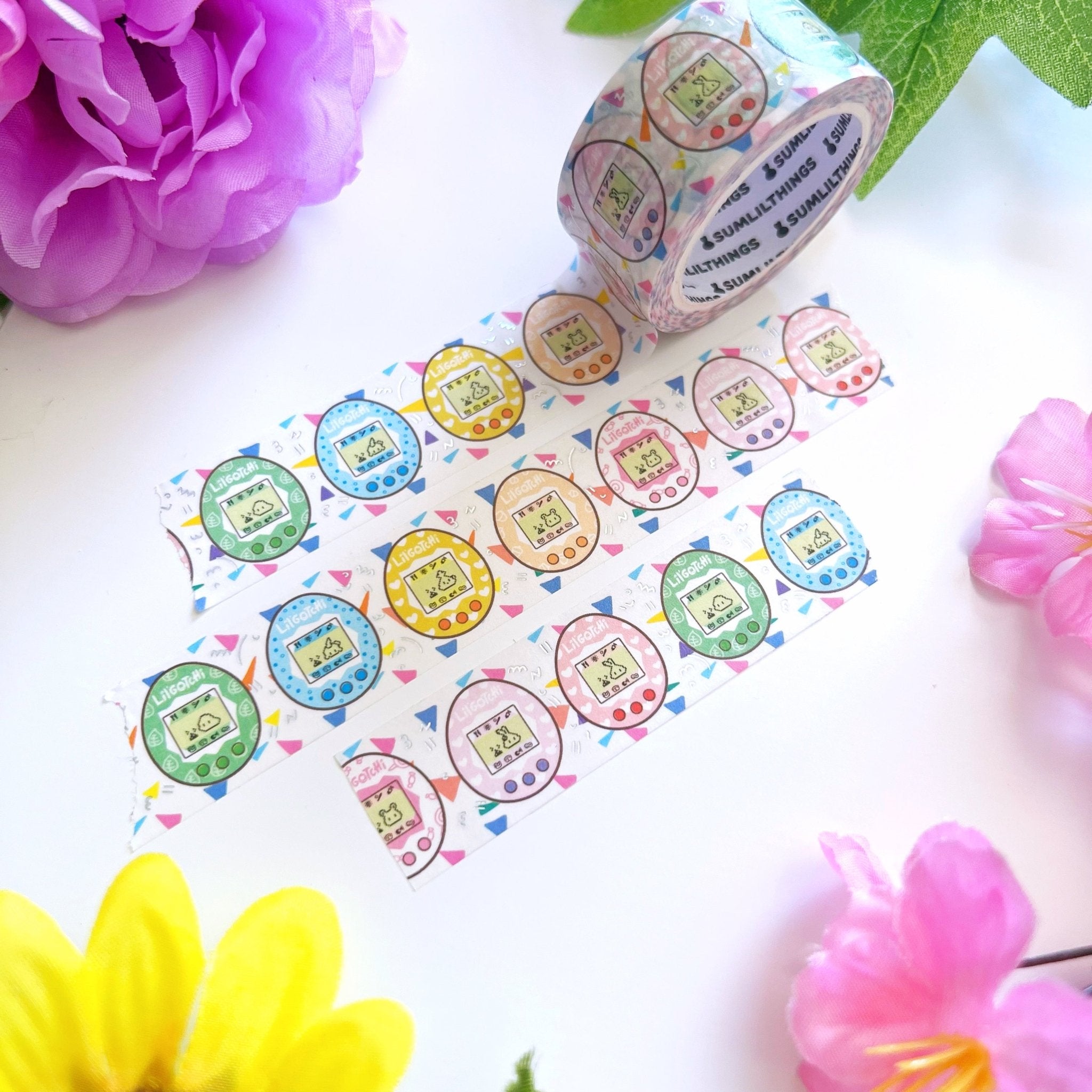 Washi Tape - Lil’ Tamagotchi - Holo Foil - 20mm - SumLilThings