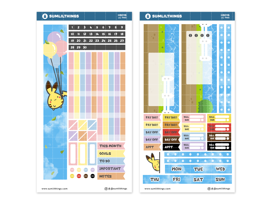 Hobonichi Weeks - Let's Go Lil' Pika - Monthly View