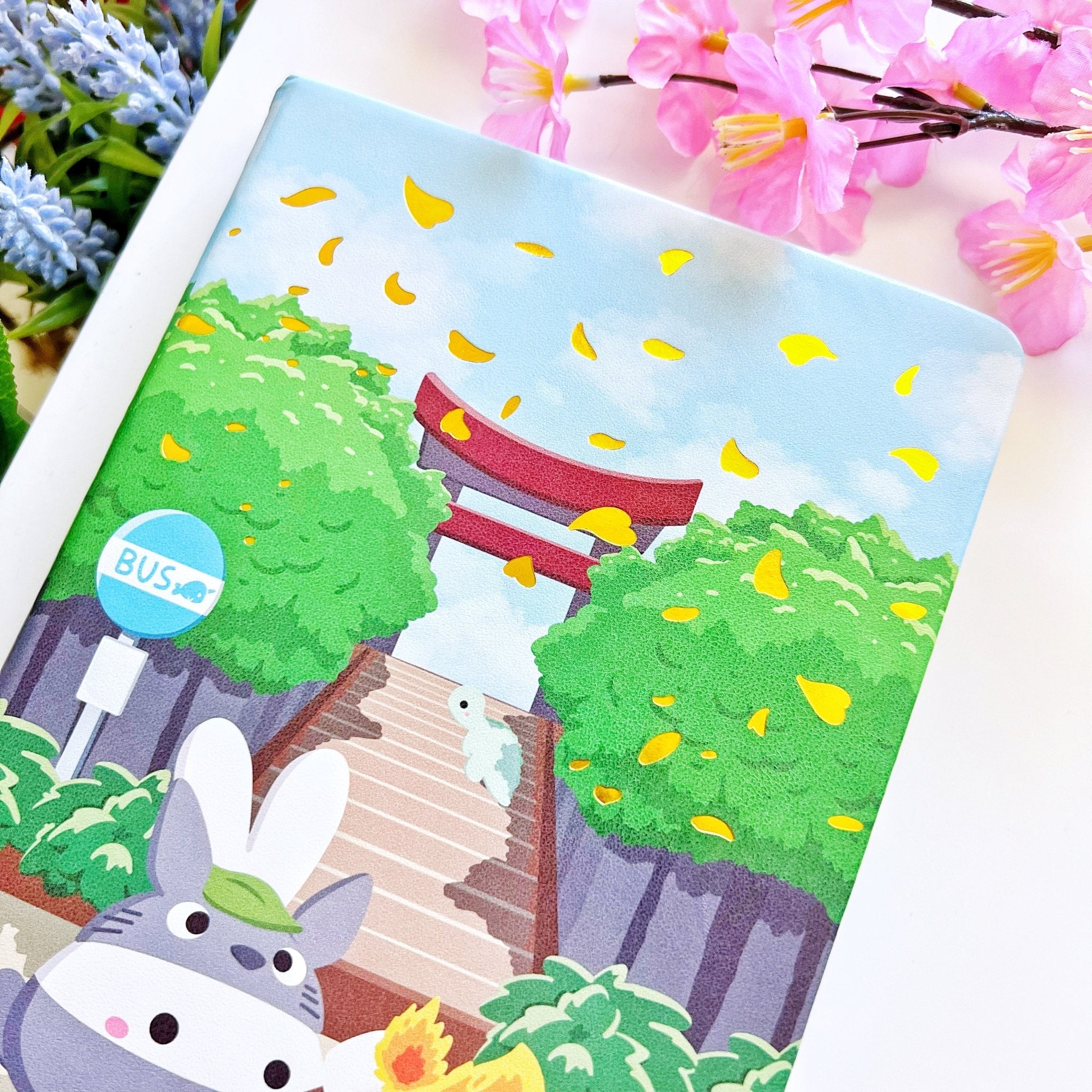 A5 PU Notebook - My Lil' Neighbors - Gold Foil (Dot Grid) - SumLilThings