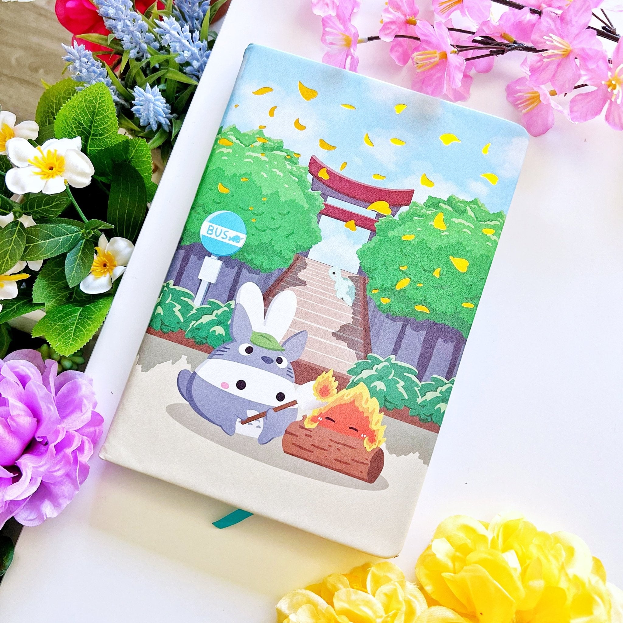 A5 PU Notebook - My Lil' Neighbors - Gold Foil (Dot Grid) - SumLilThings