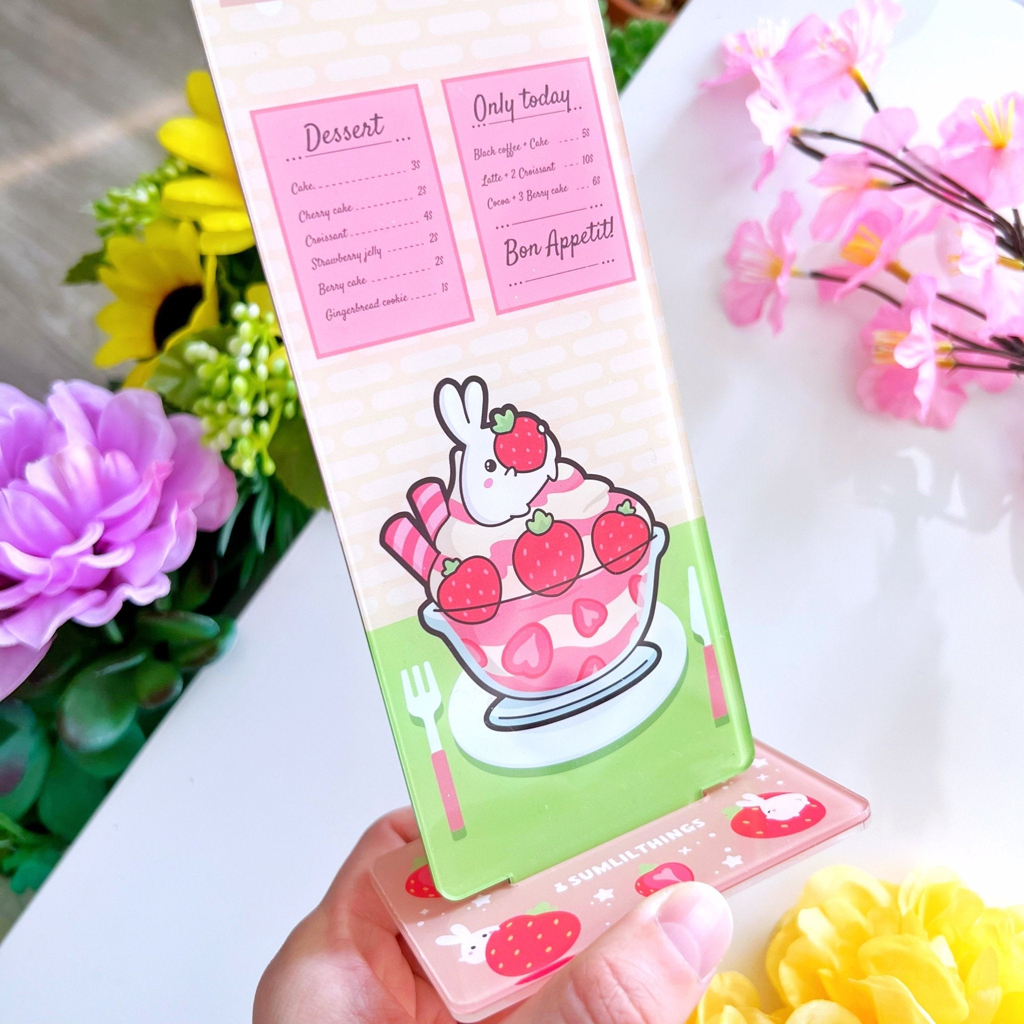 Acrylic Memo Holder - Lil' Strawberry Menu - SumLilThings
