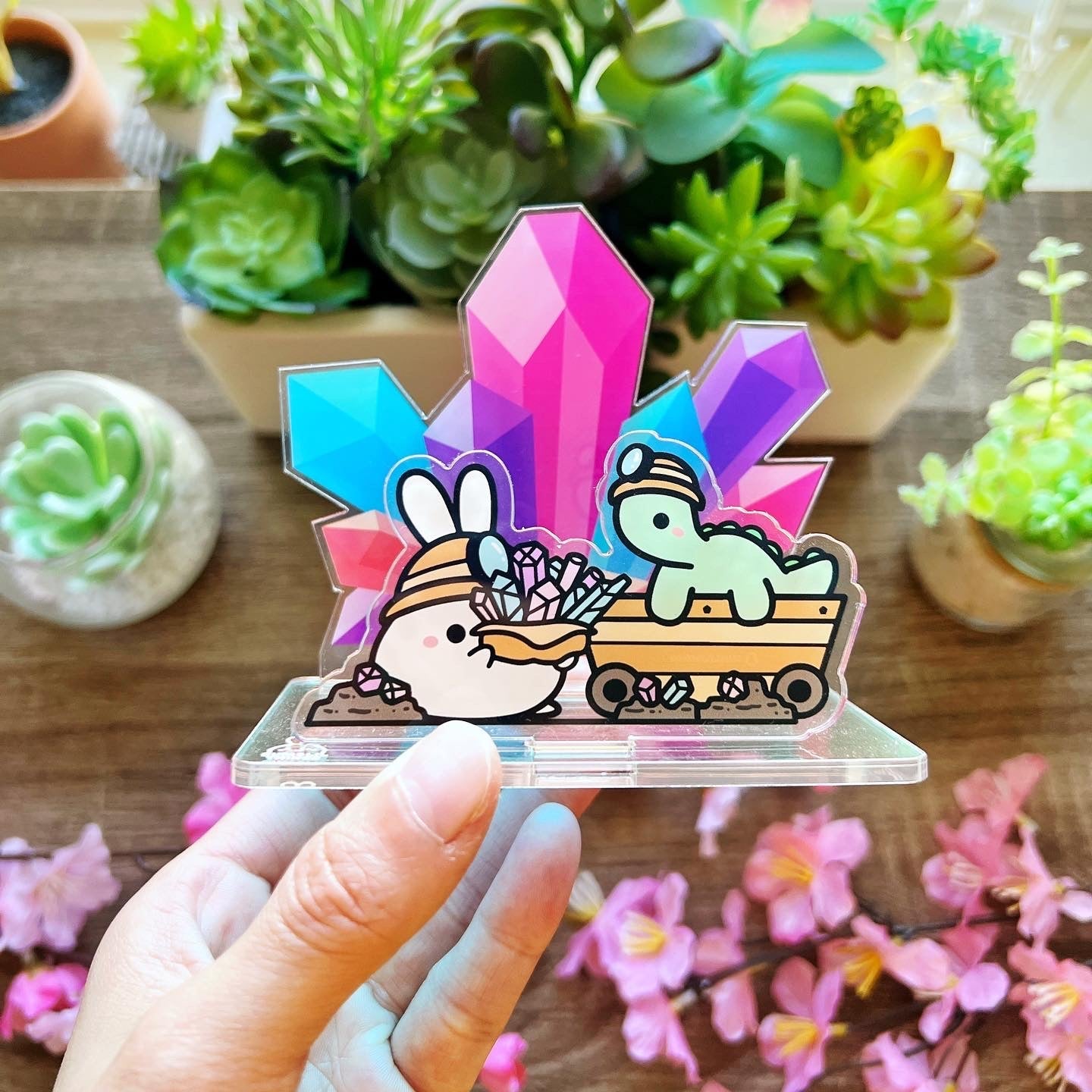 Acrylic Note Holder - Crystal Mining - SumLilThings