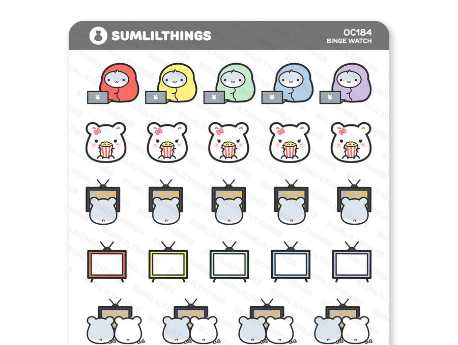 Binge Watch/TV Stickers - SumLilThings