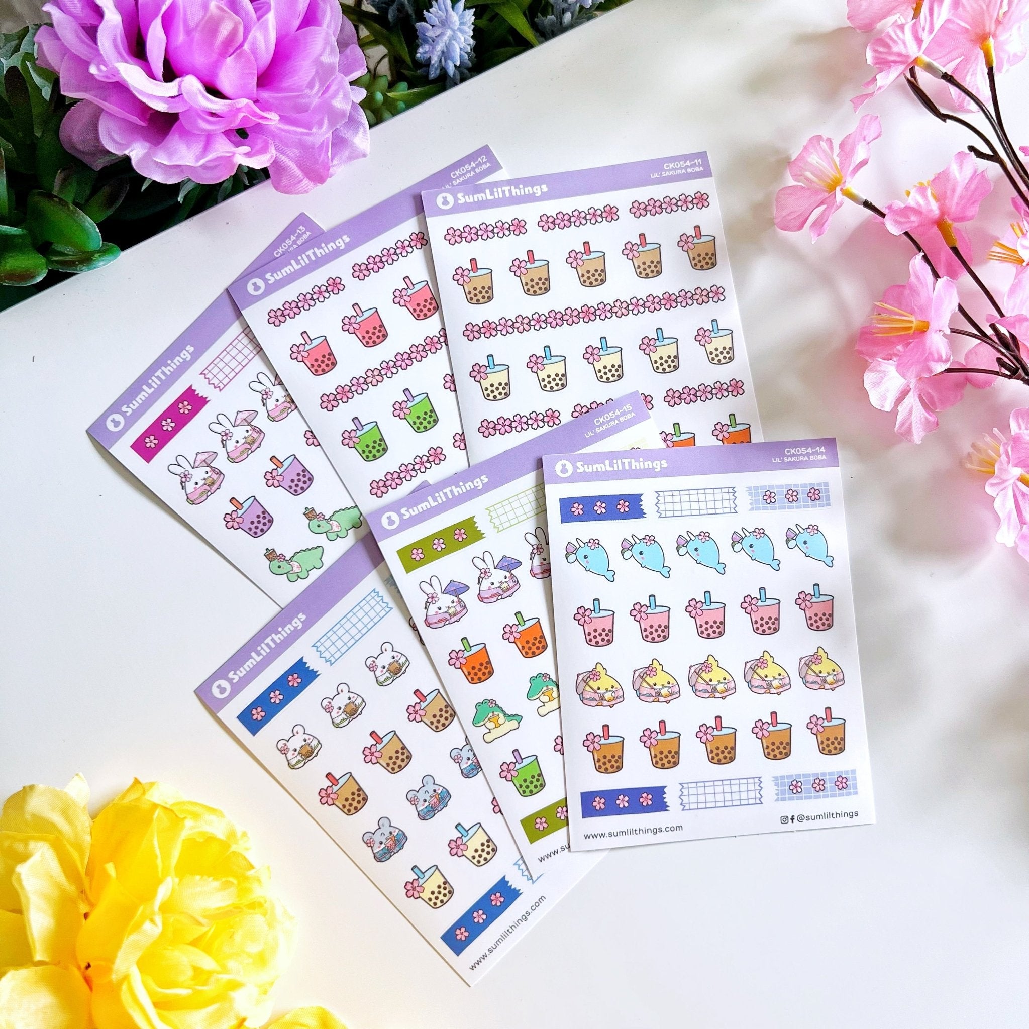 Decorative Kit - Lil' Sakura Boba (10 Pages) - SumLilThings