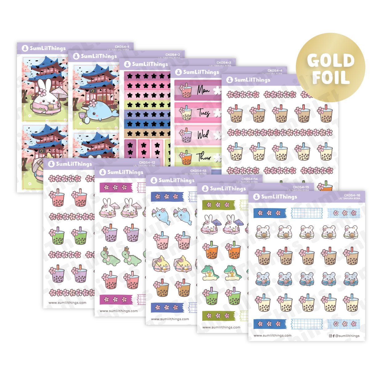 Decorative Kit - Lil' Sakura Boba (10 Pages) - SumLilThings