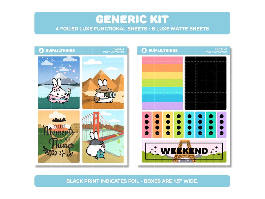 Decorative Kit - Need A Lil' Vacation (10 Pages) - SumLilThings