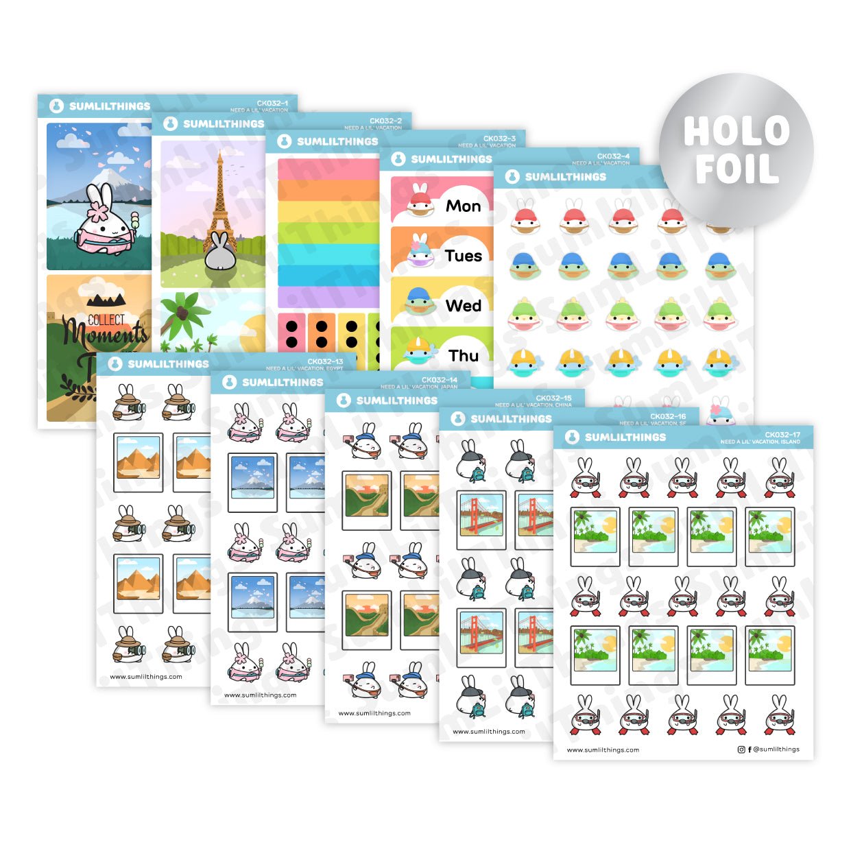 Decorative Kit - Need A Lil' Vacation (10 Pages) - SumLilThings