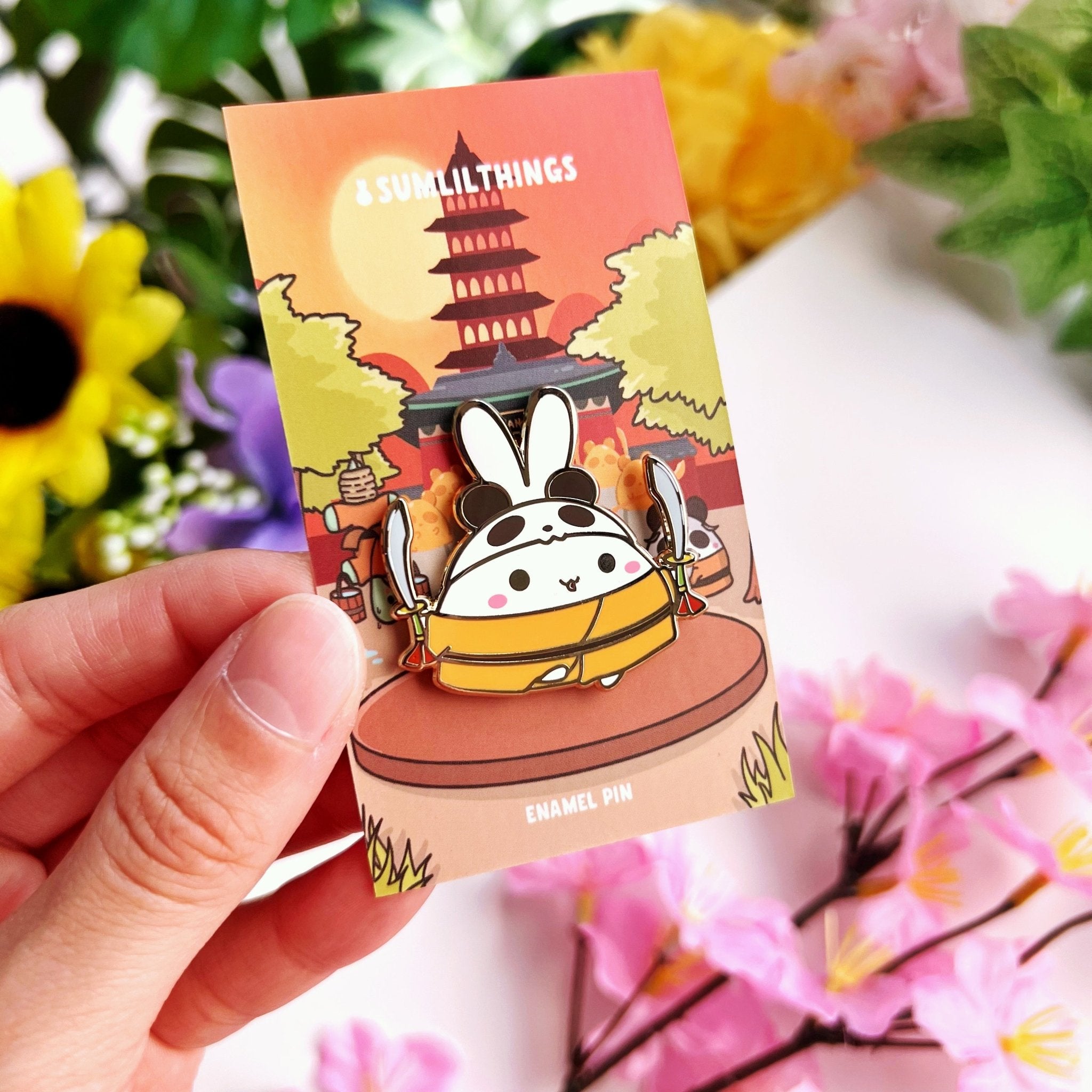 Enamel Pin - Double Sword Panda Lil - SumLilThings