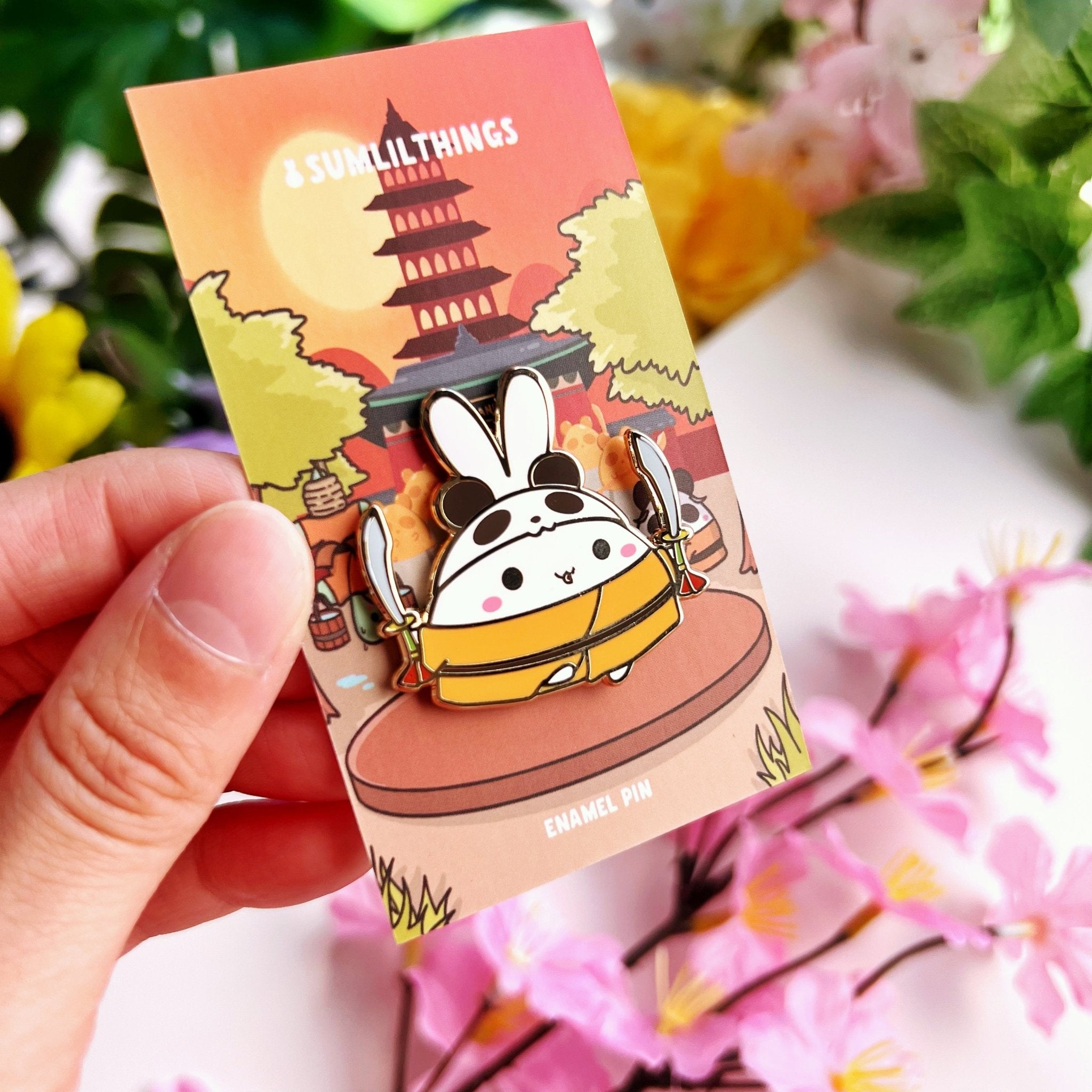 Enamel Pin - Double Sword Panda Lil - SumLilThings