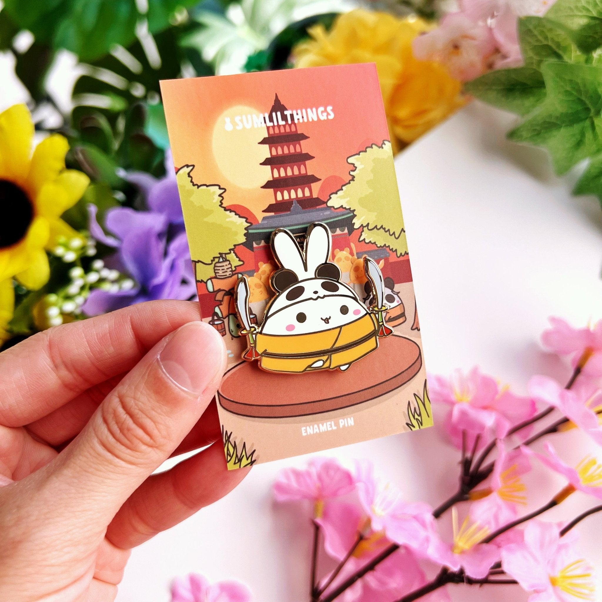 Enamel Pin - Double Sword Panda Lil - SumLilThings