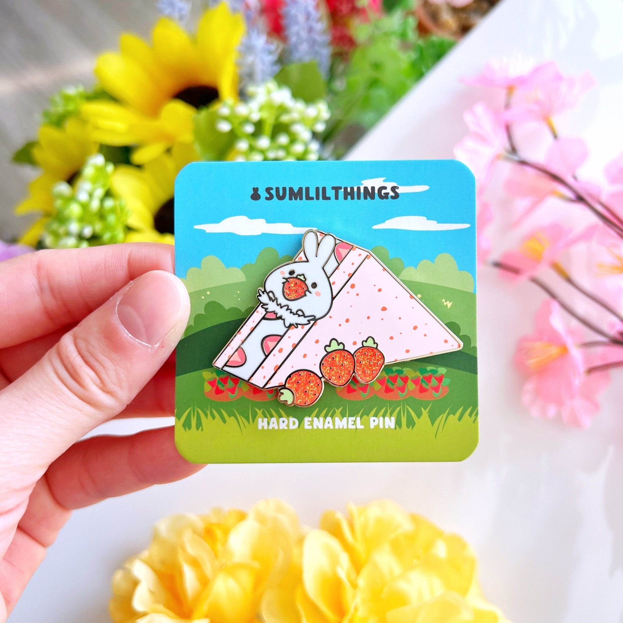 Enamel Pin - Lil' Strawberry Sandwich - SumLilThings