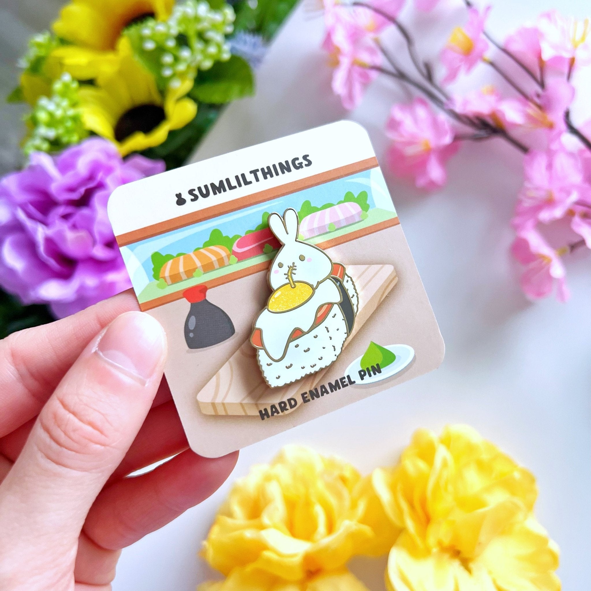 Enamel Pin - Spam Musubi with Egg - SumLilThings