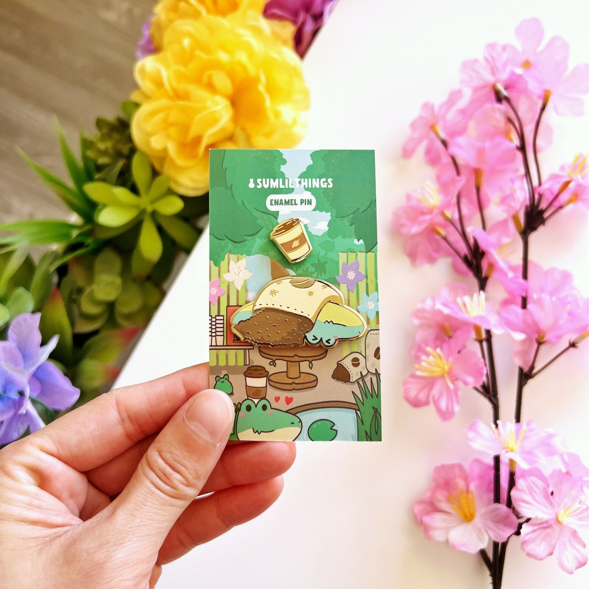 Enamel Pin - Toto the Barista with Coffee Cup (Set of 2) - SumLilThings