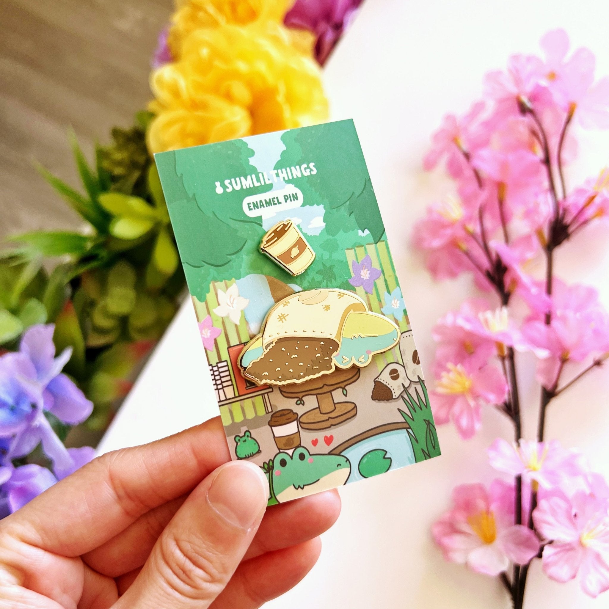 Enamel Pin - Toto the Barista with Coffee Cup (Set of 2) - SumLilThings