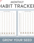 Habit Tracker - Grow Your Habits - A5 & Letter Size (Digital Product) - SumLilThings