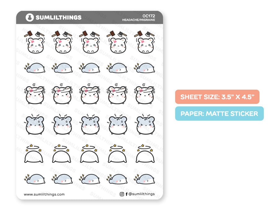 Headache Migraine Stickers - SumLilThings