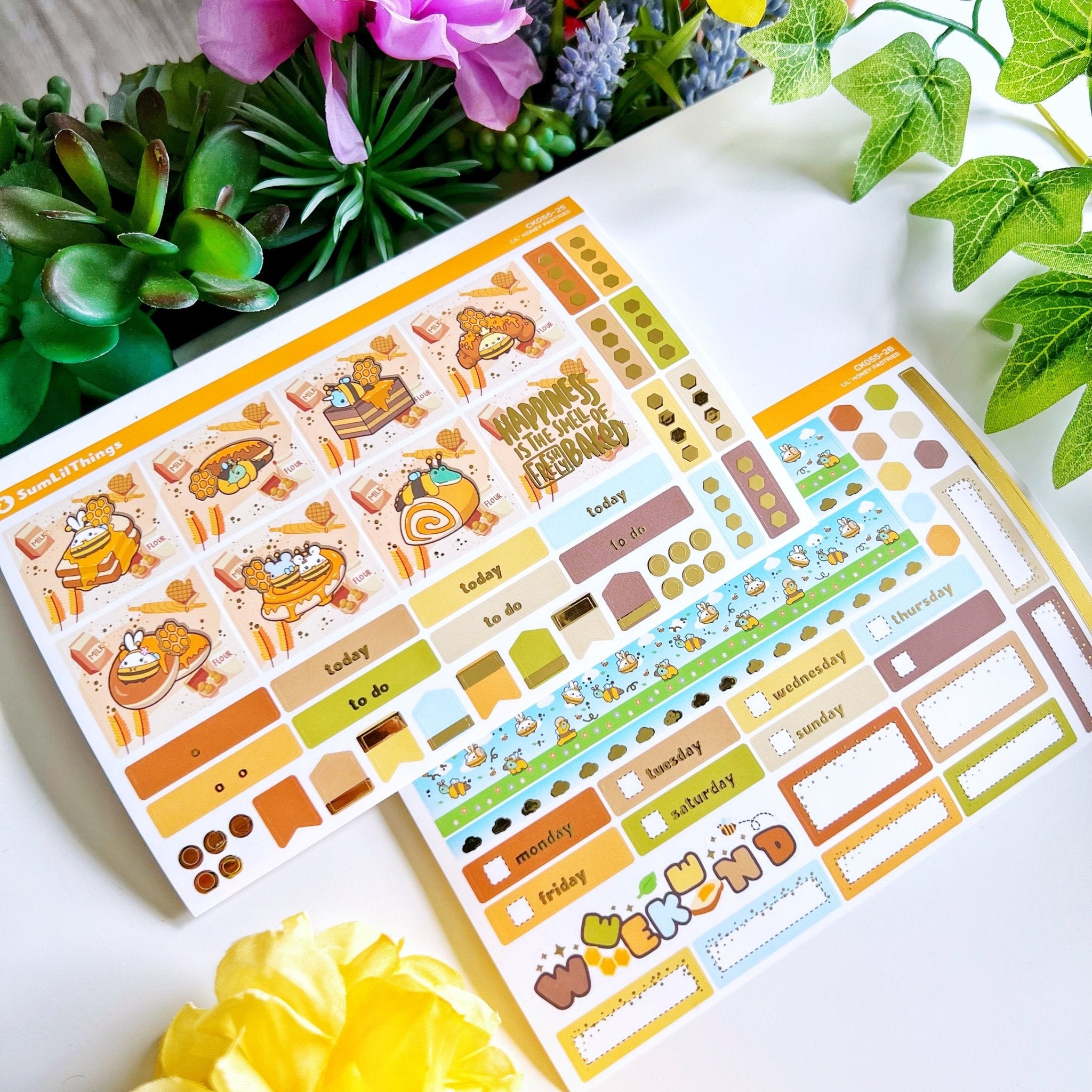 Hobonichi COUSIN - Lil' Honey Pastries - Gold Foil - SumLilThings