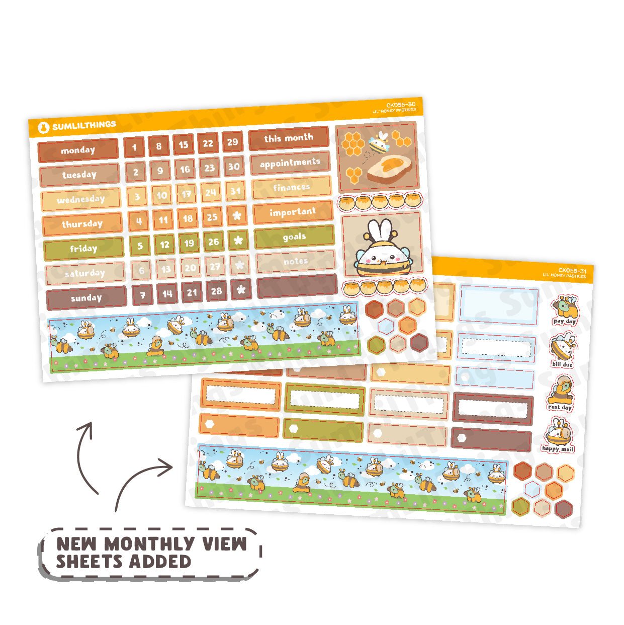 Hobonichi COUSIN - Lil' Honey Pastries - Gold Foil - SumLilThings