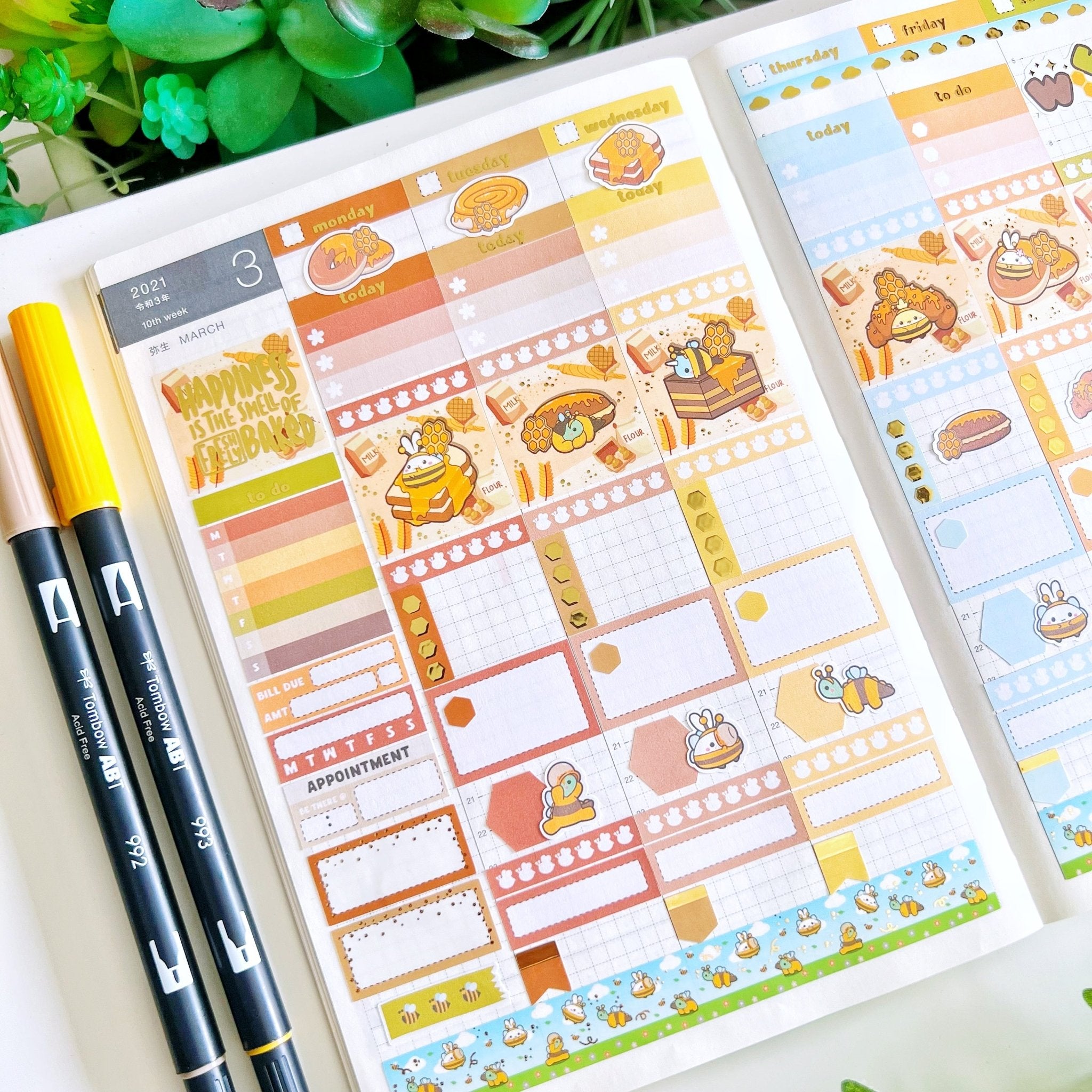 Hobonichi COUSIN - Lil' Honey Pastries - Gold Foil - SumLilThings